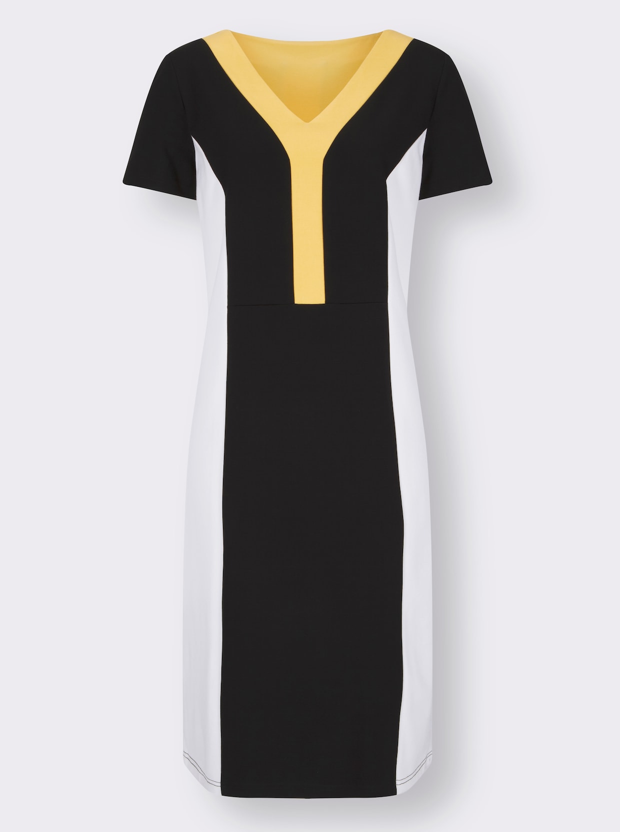Jerseykleid - schwarz-gelb