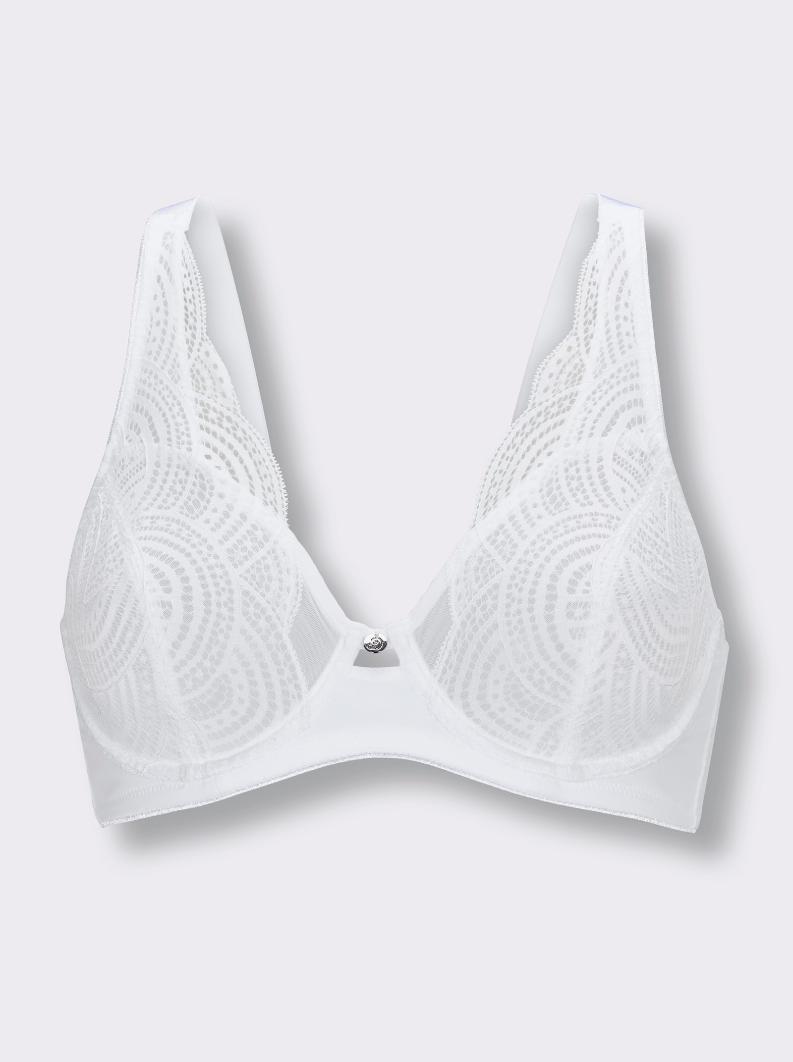 wäschepur Bügel-BH mit Mesh-Einsatz - weiß