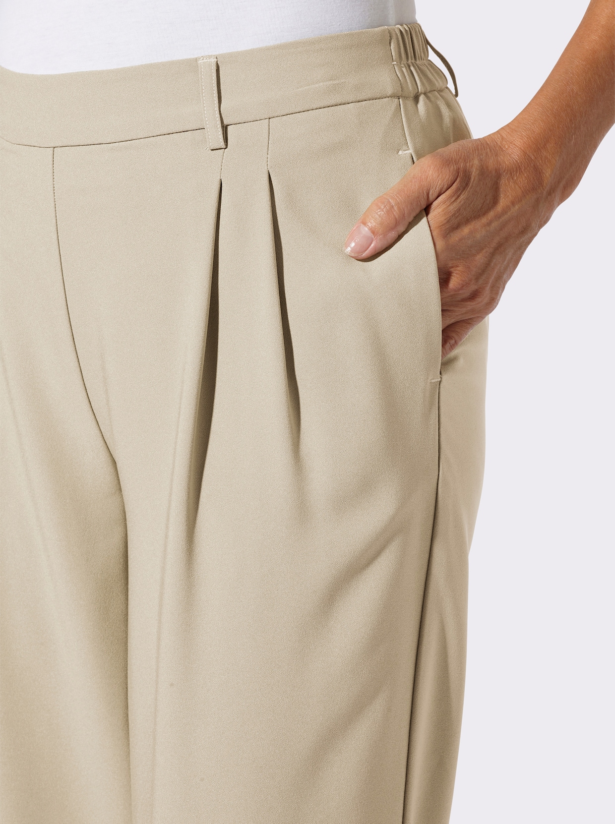 Bundfaltenhose - sand