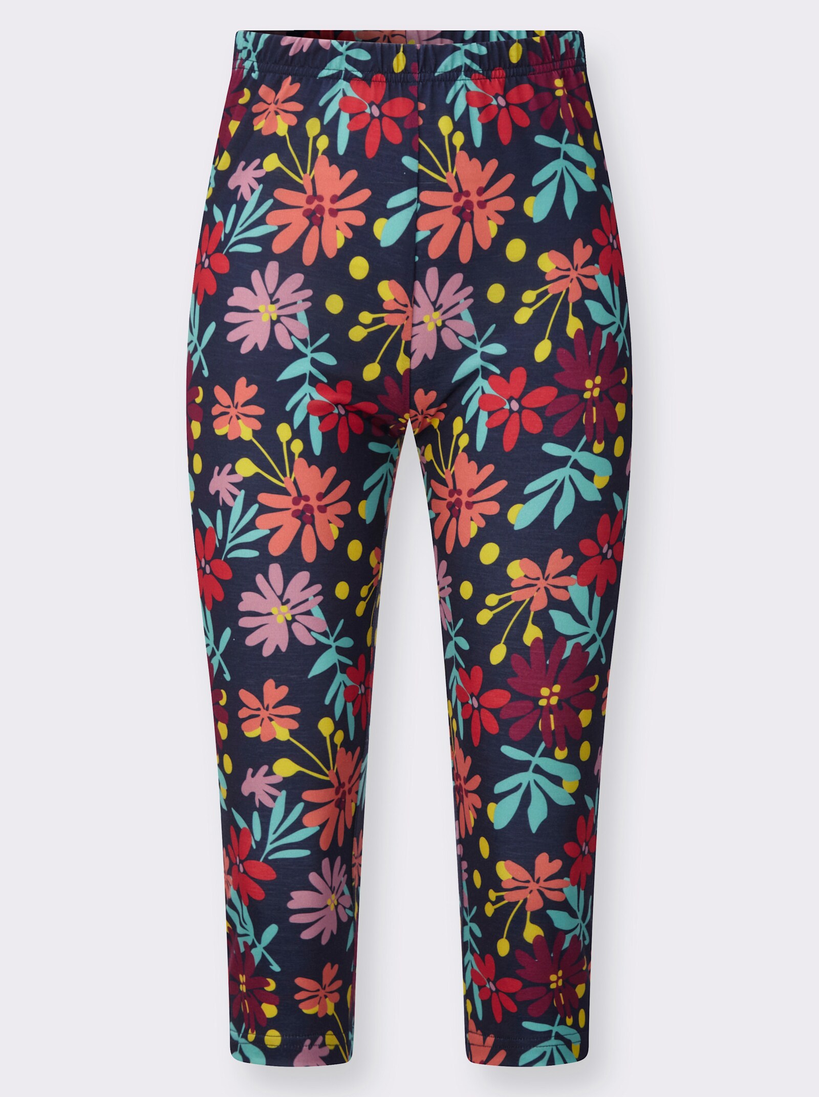 Caprileggings mit Blumen-Muster - marine-bedruckt