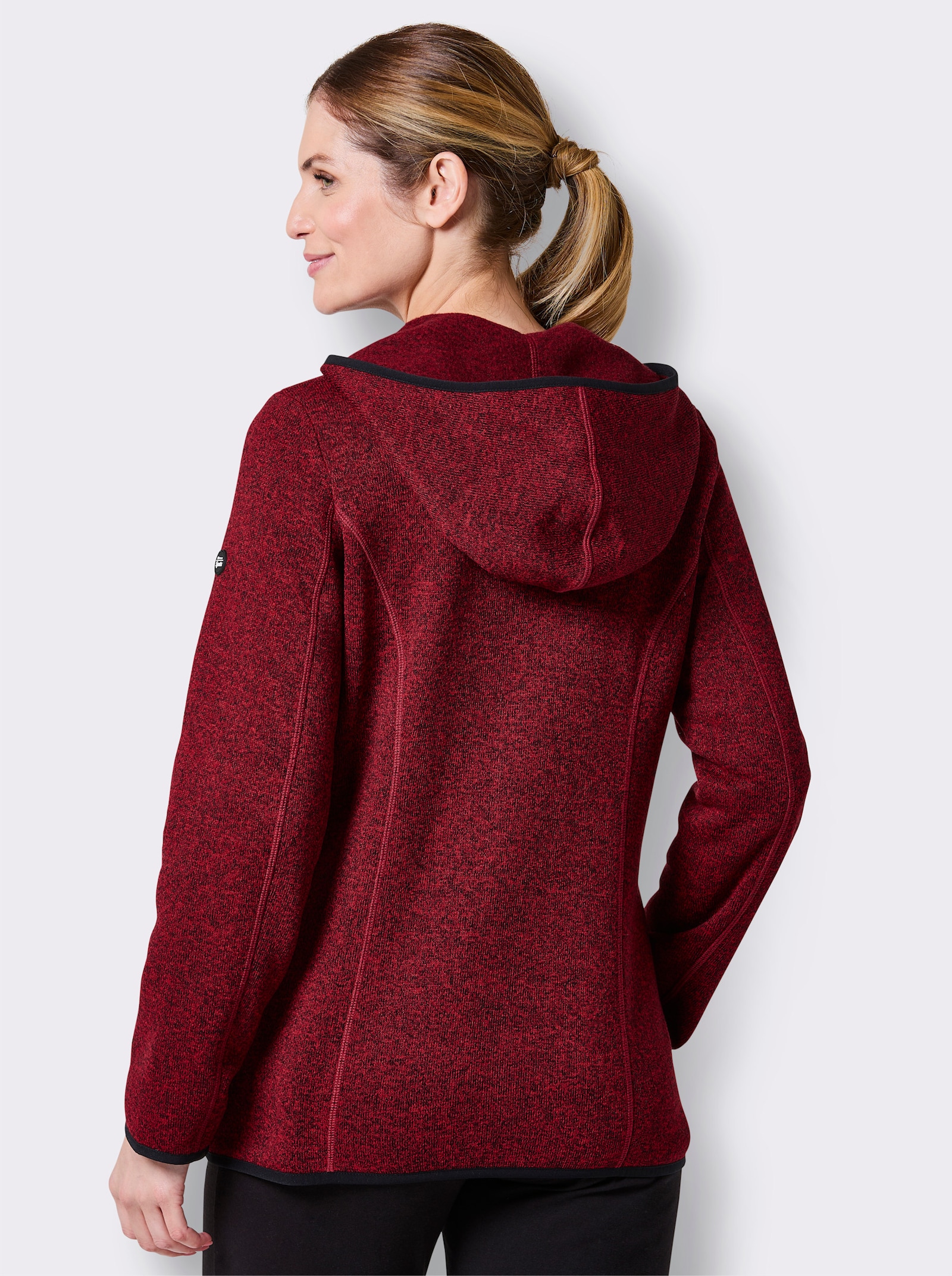 Catamaran Sports Strickfleecejacke mit Kapuze - rot-meliert