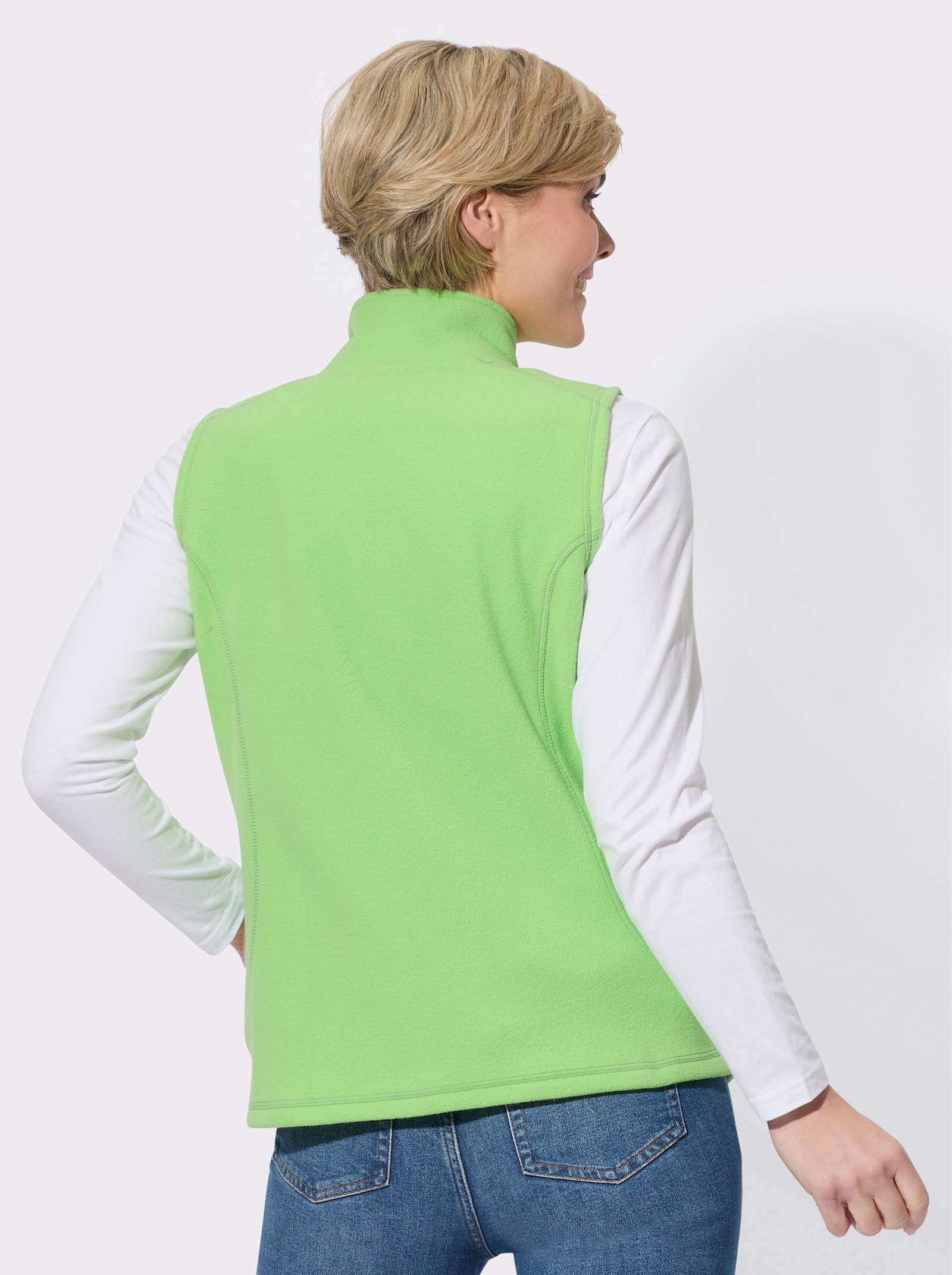 Fleecegilet in antipilling-uitvoering - resedagroen