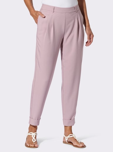Bundfaltenhose mit fixiertem Saum - mauve