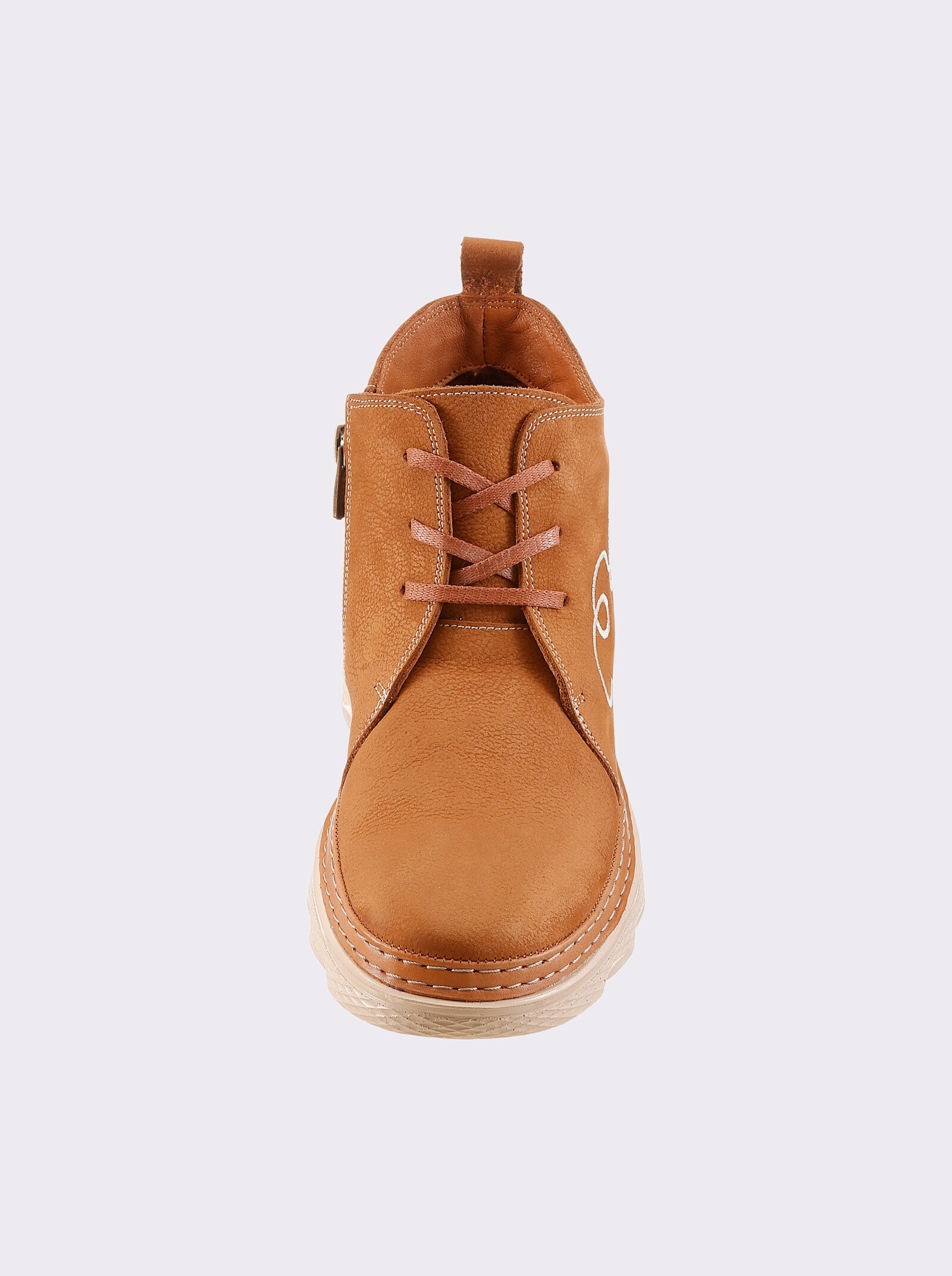 Gemini Stiefelette aus Nubukleder, mit Warmfutter - camel