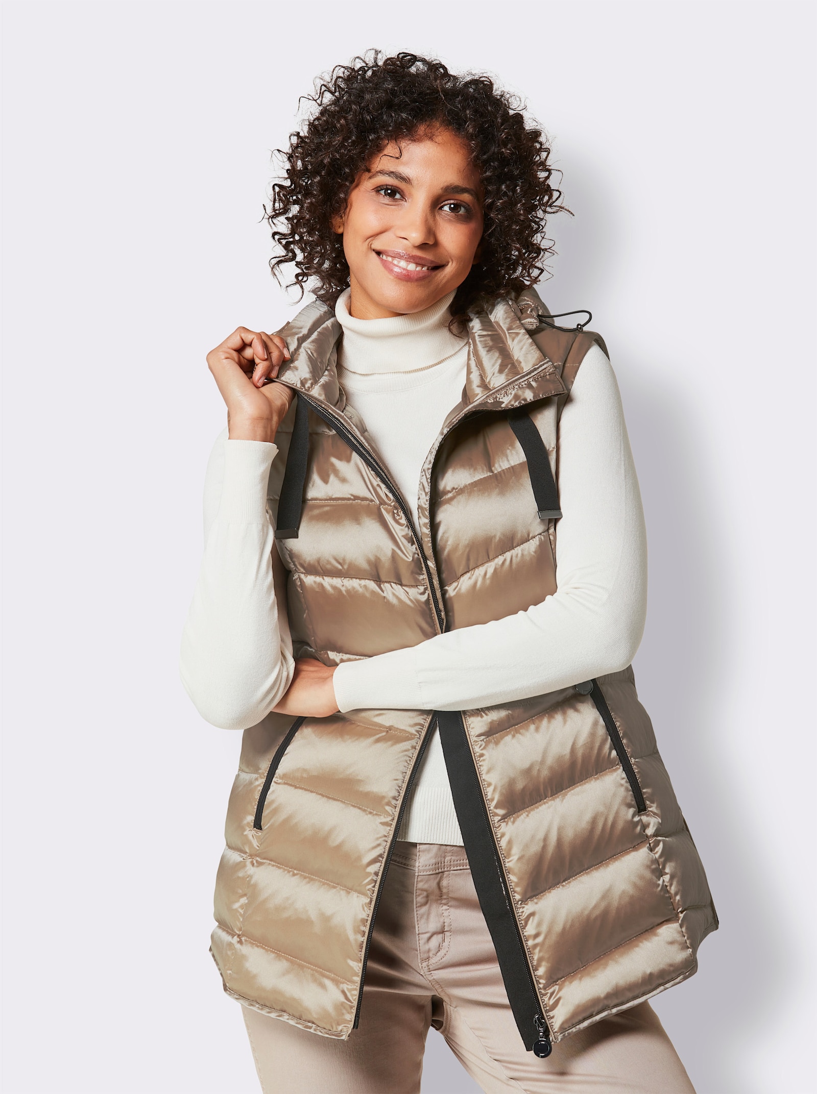 CREATION L PREMIUM Veste en duvet, 2 façons de la porter - beige