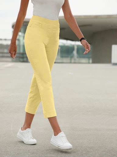 7/8-Jeans mit Jersey-Bund in softer Qualität - zitrone