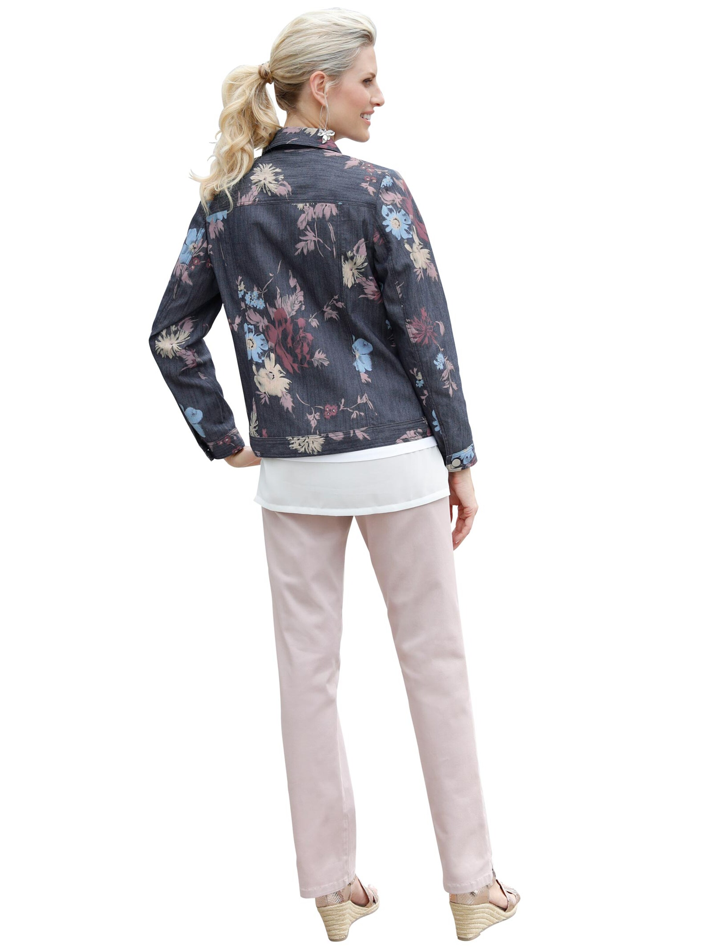 Jeans-Jacke - jeansblau-bedruckt