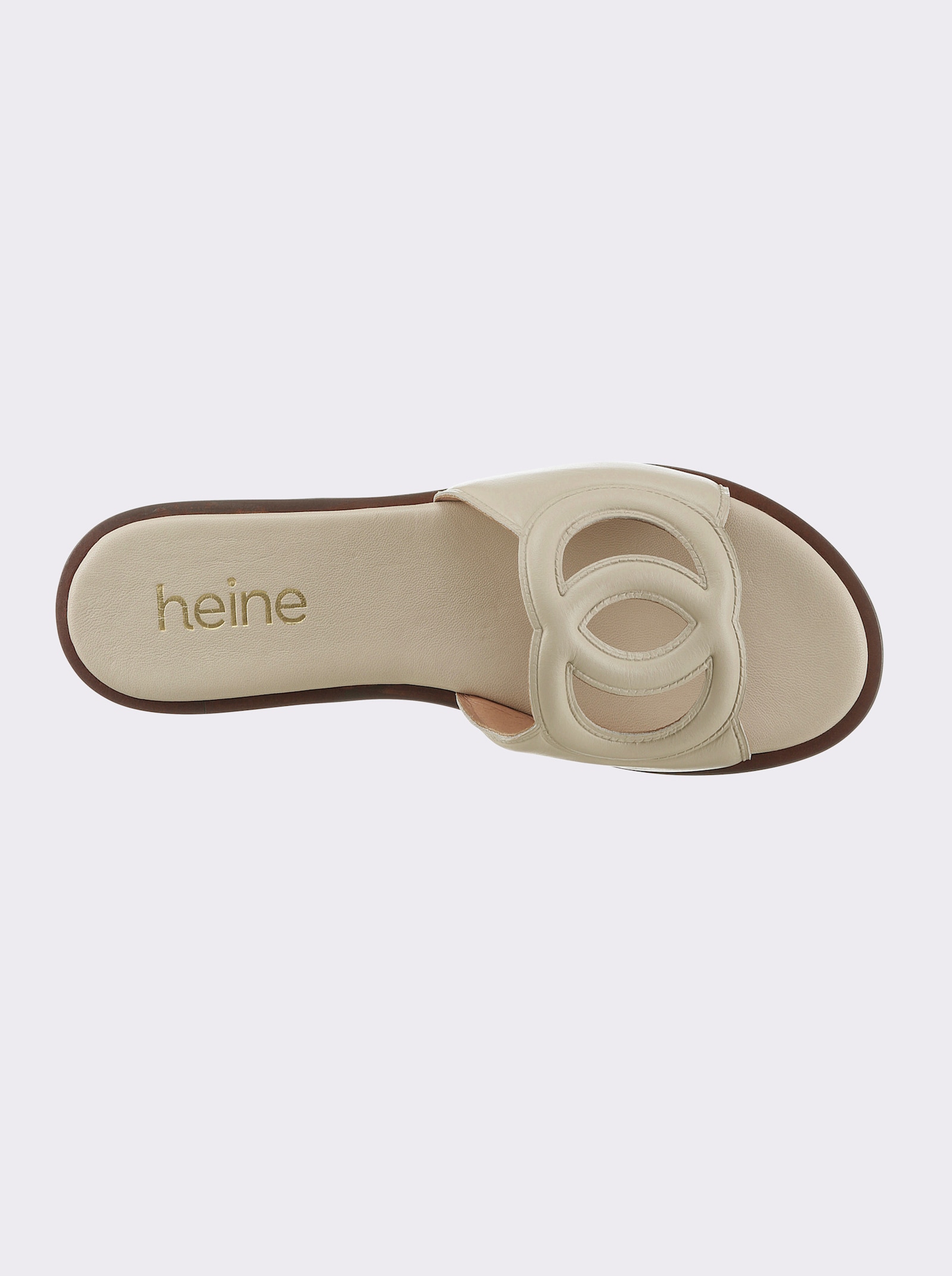 heine Pantolette mit Cut-Out-Muster - creme