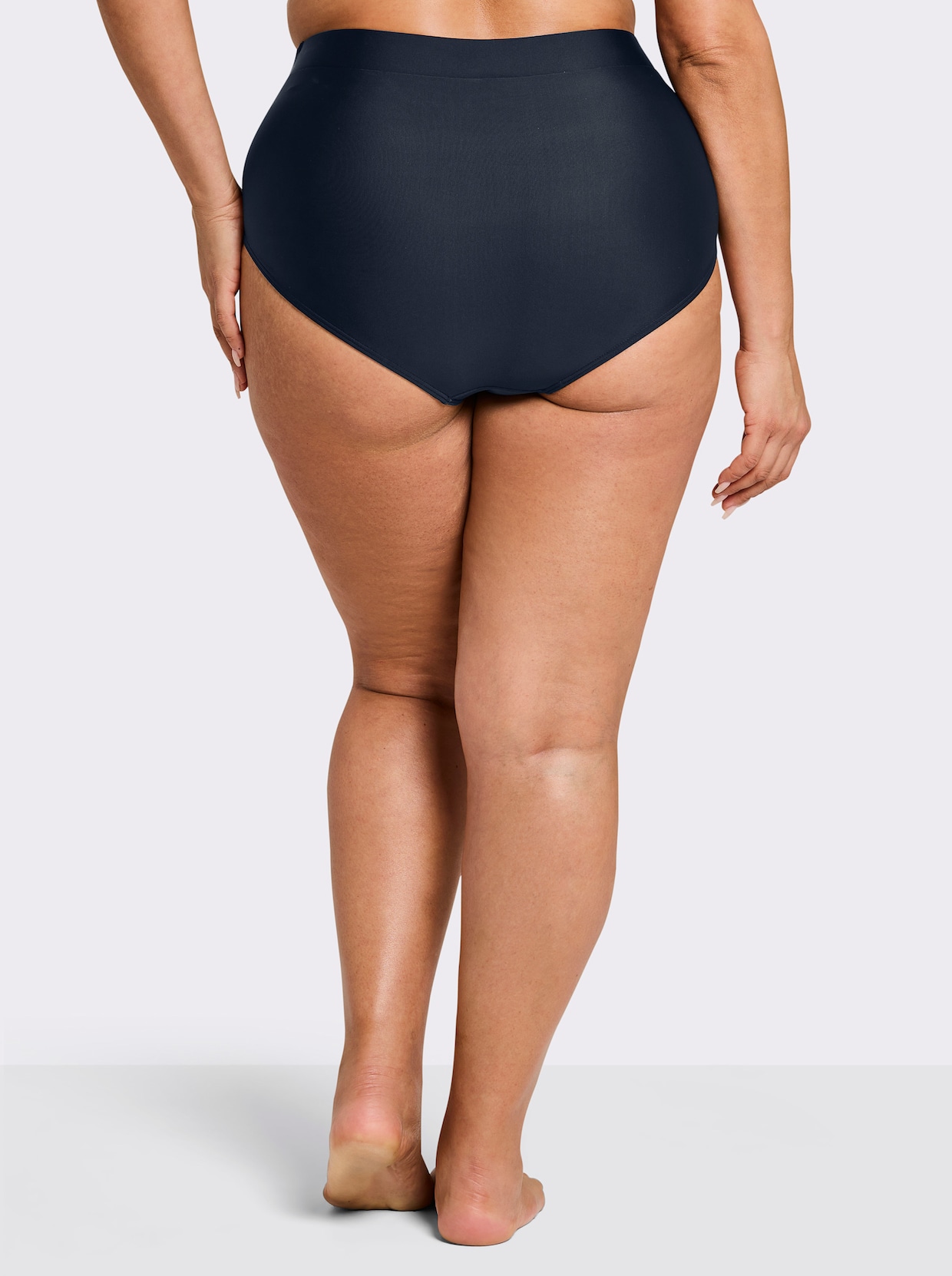 sheego Slip de bain avec détail cache-cœur et effet modelant - bleu foncé