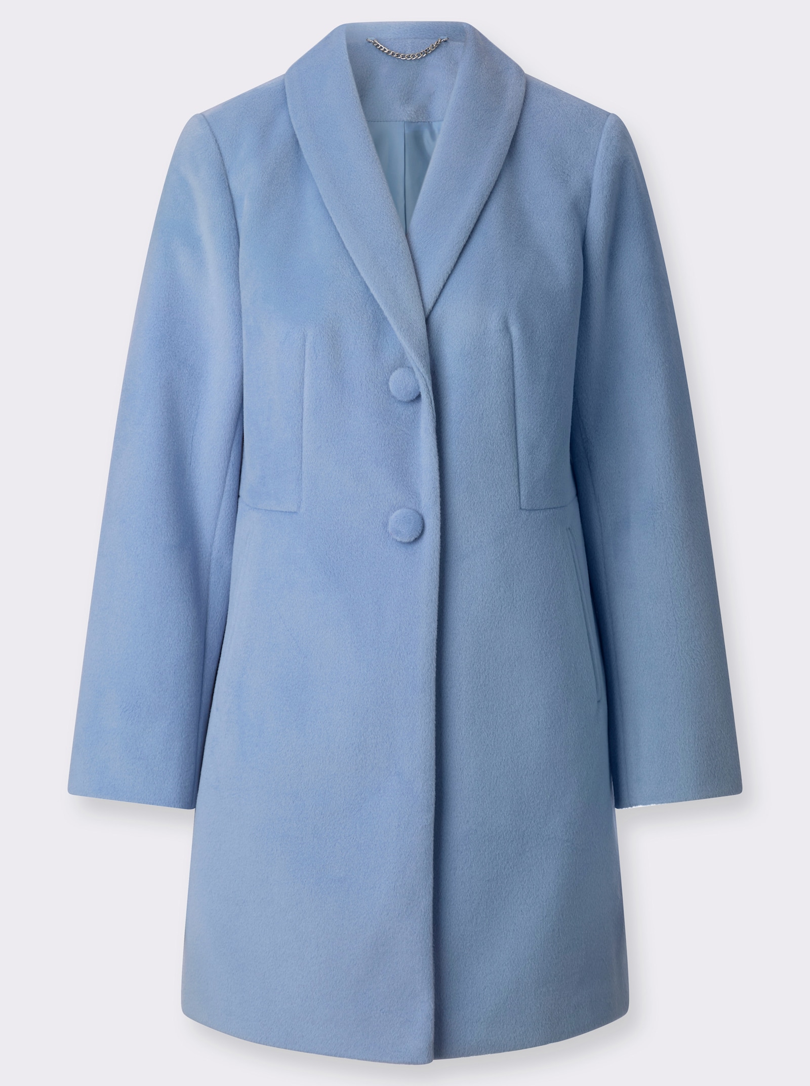 Longjacke mit Reverskragen - bleu