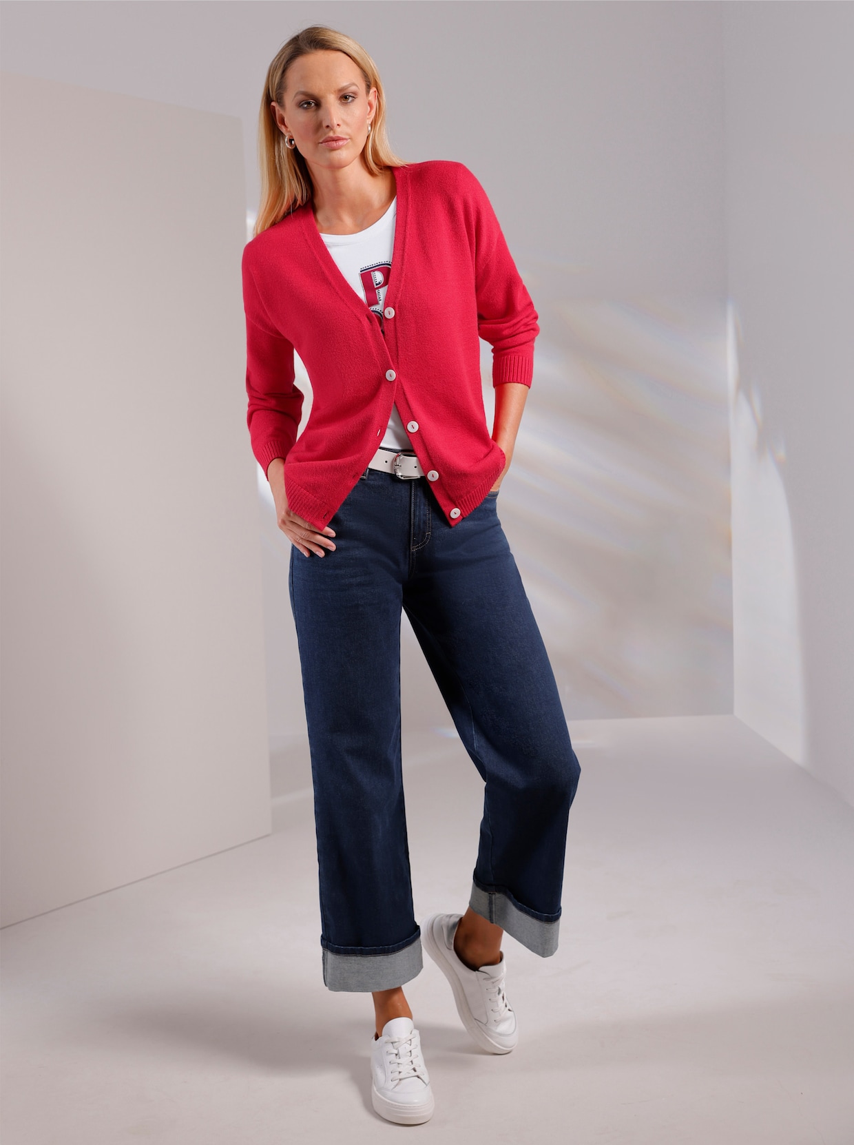heine Strickjacke - erdbeere