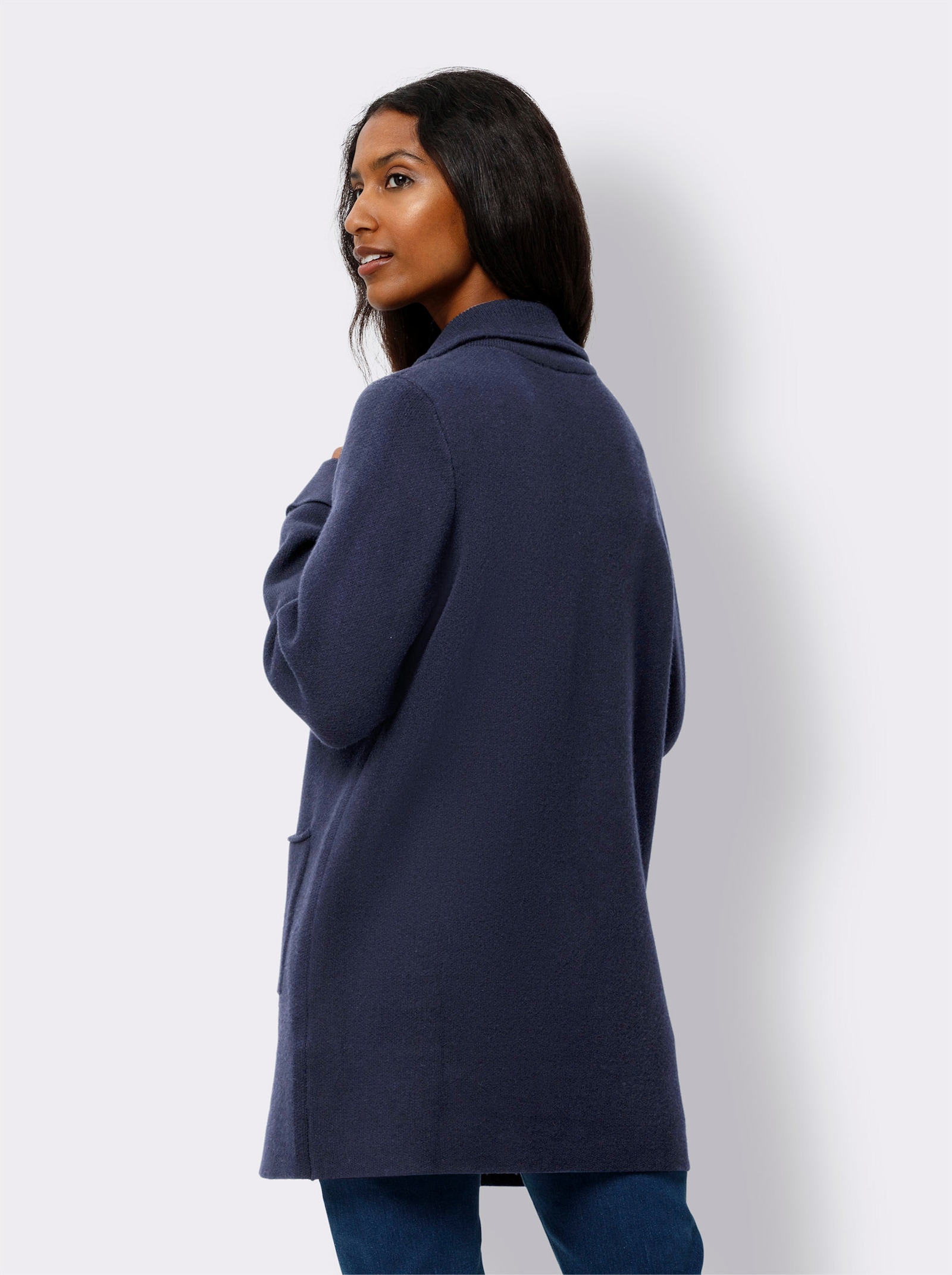 heine Veste longue en tricot avec poches - marine