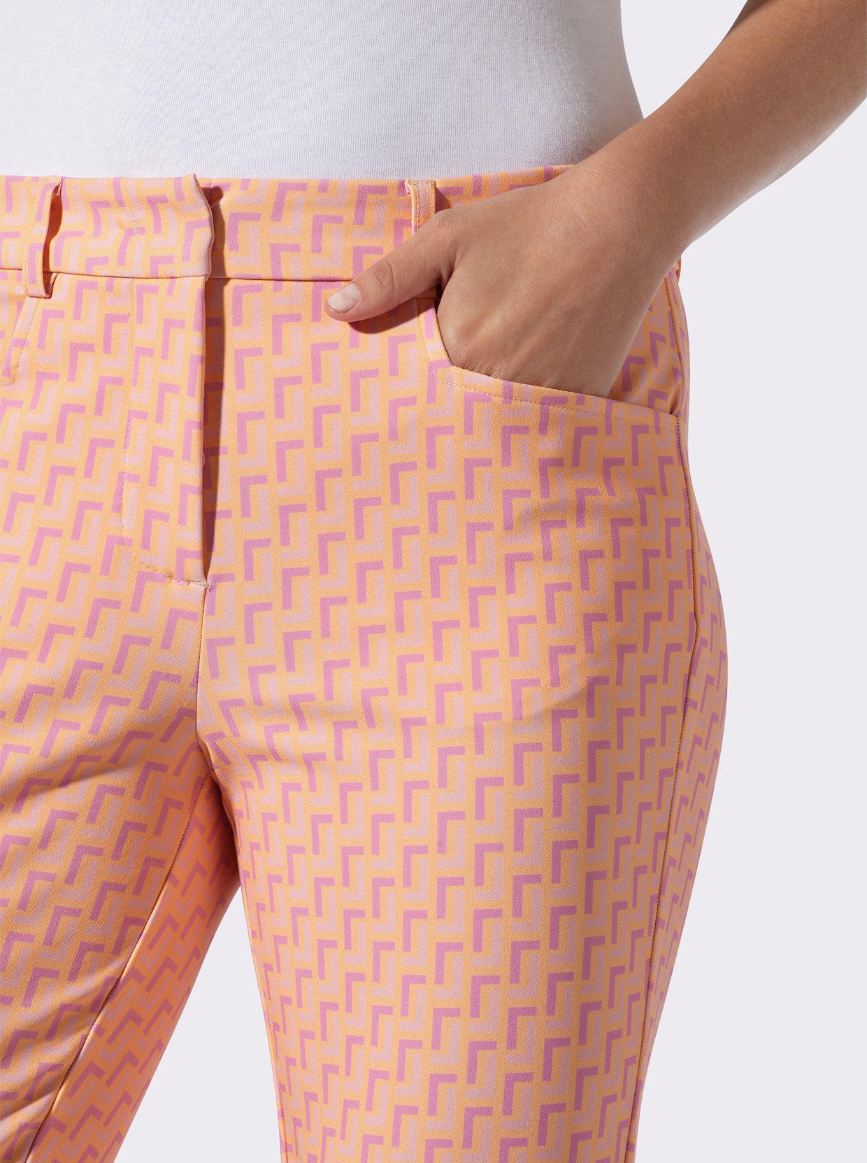 heine Jerseyhose - apricot-rosé-bedruckt