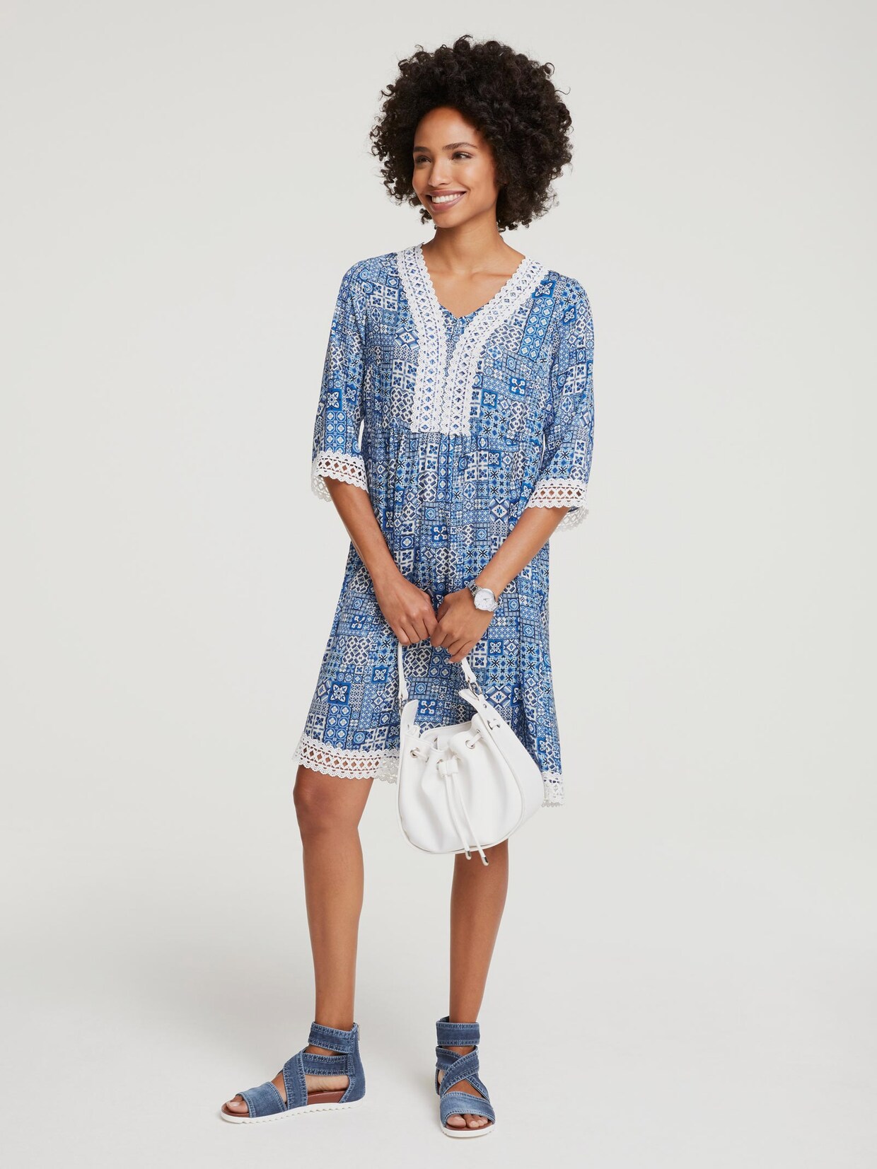 Linea Tesini Druck-Kleid - bunt