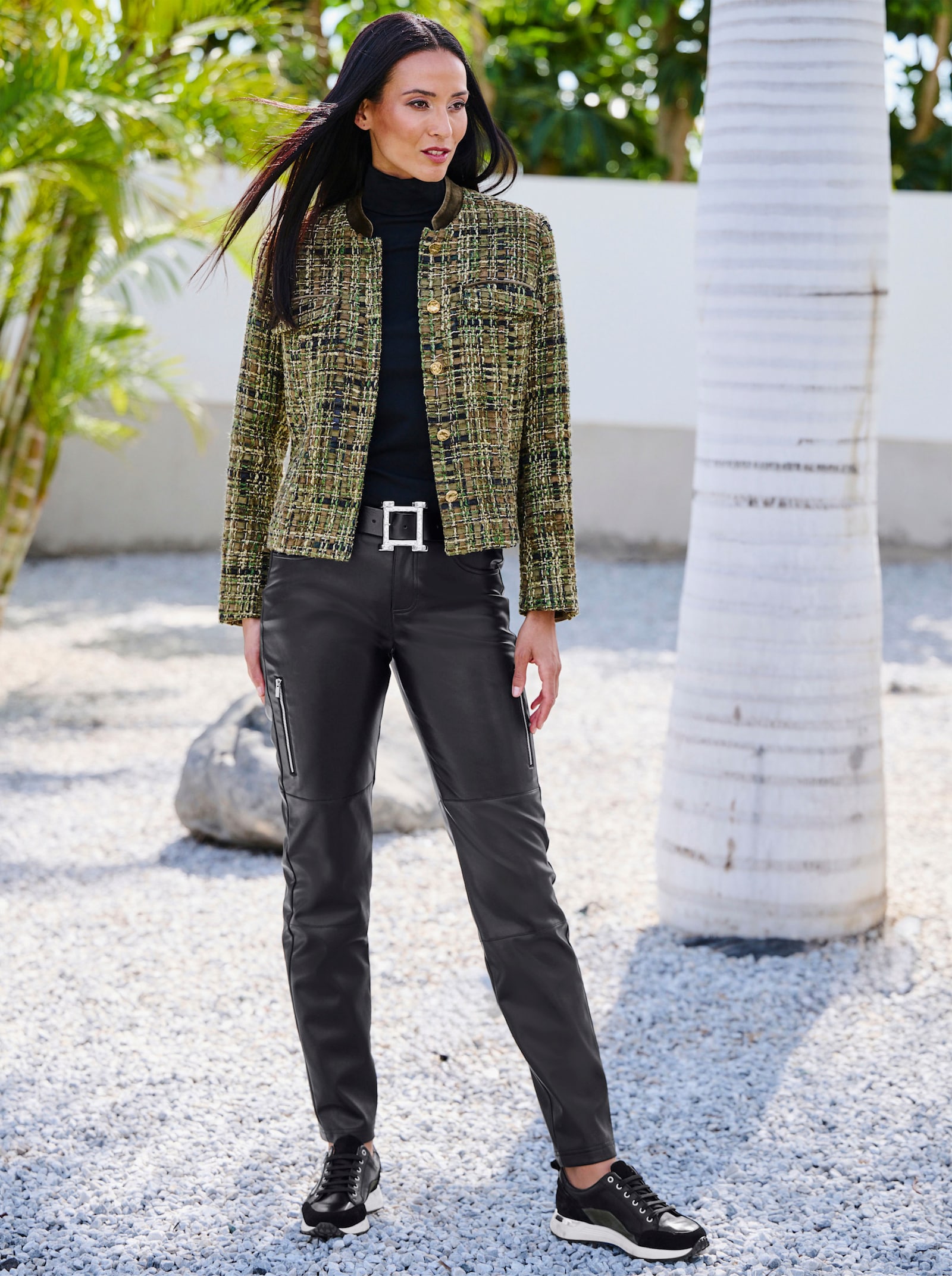 heine Pantalon en synthétique avec détails zippés - noir