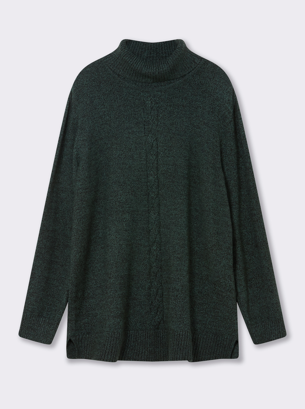 sheego Rollkragenpullover - moos-meliert
