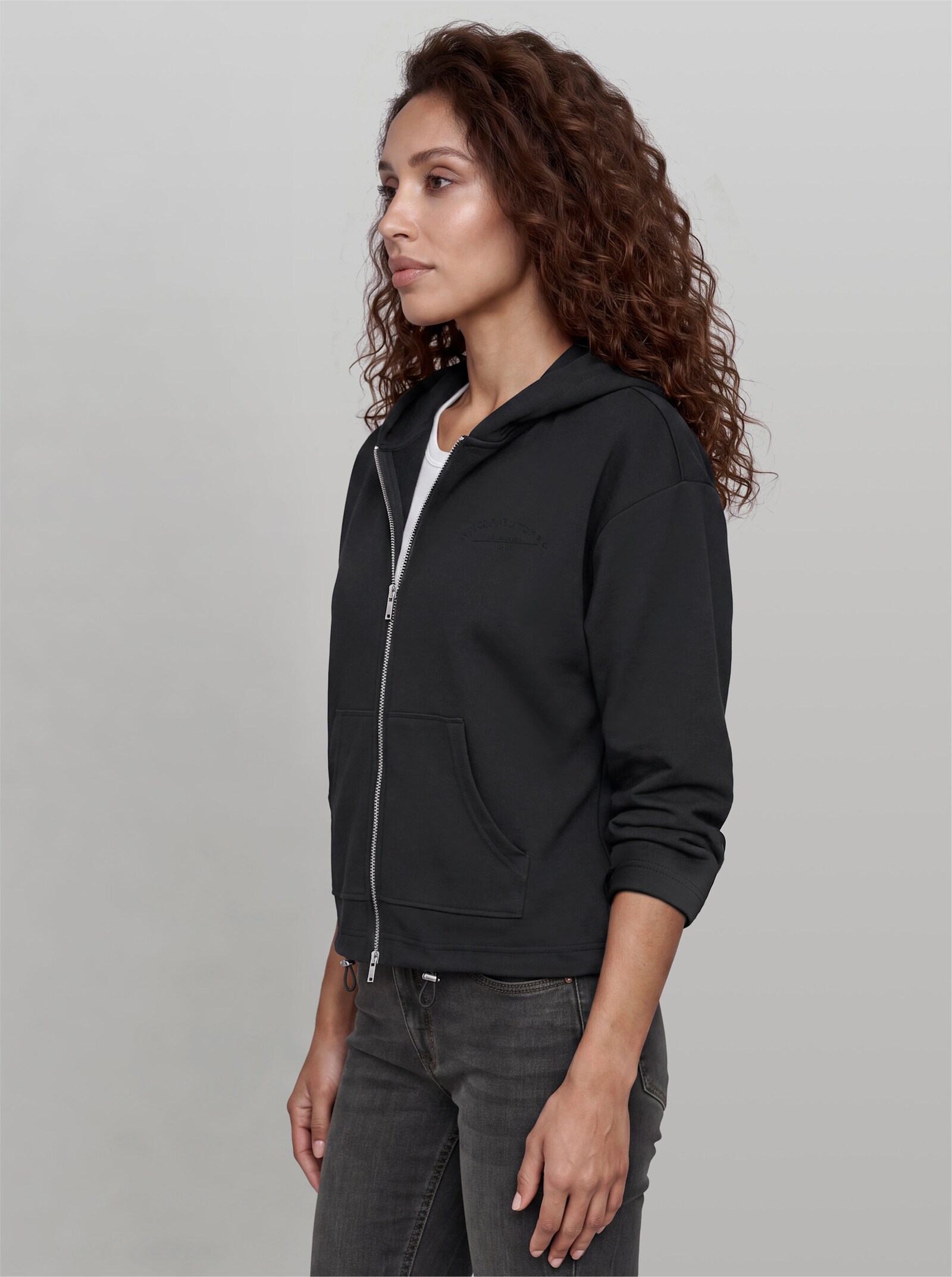 heine Sweatjacke mit Kapuze - schwarz