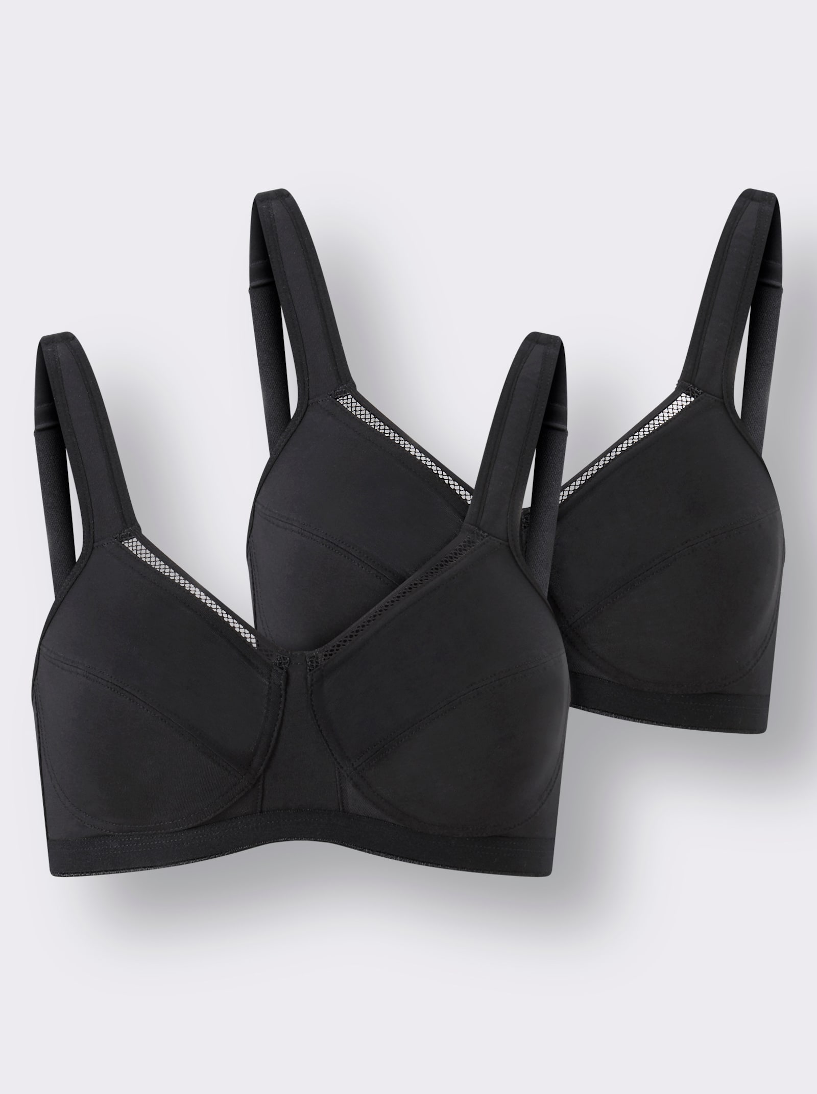 wäschepur Komfort-BH ohne Bügel mit breiten Trägern - schwarz