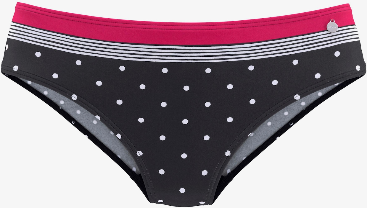 LASCANA Bas de maillot de bain - noir-rouge