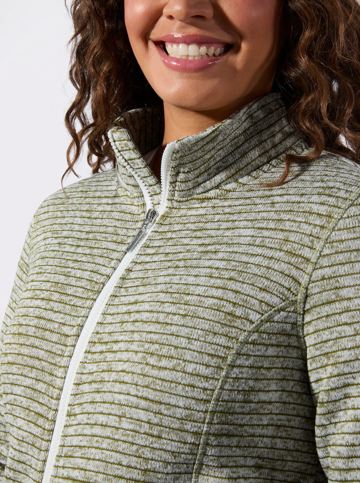 Strickfleecejacke - schilf-meliert