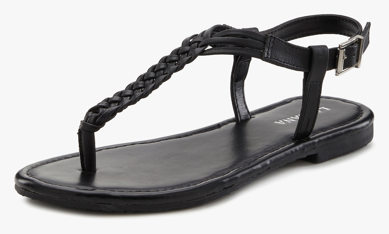 LASCANA Teenslipper - zwart/zwart