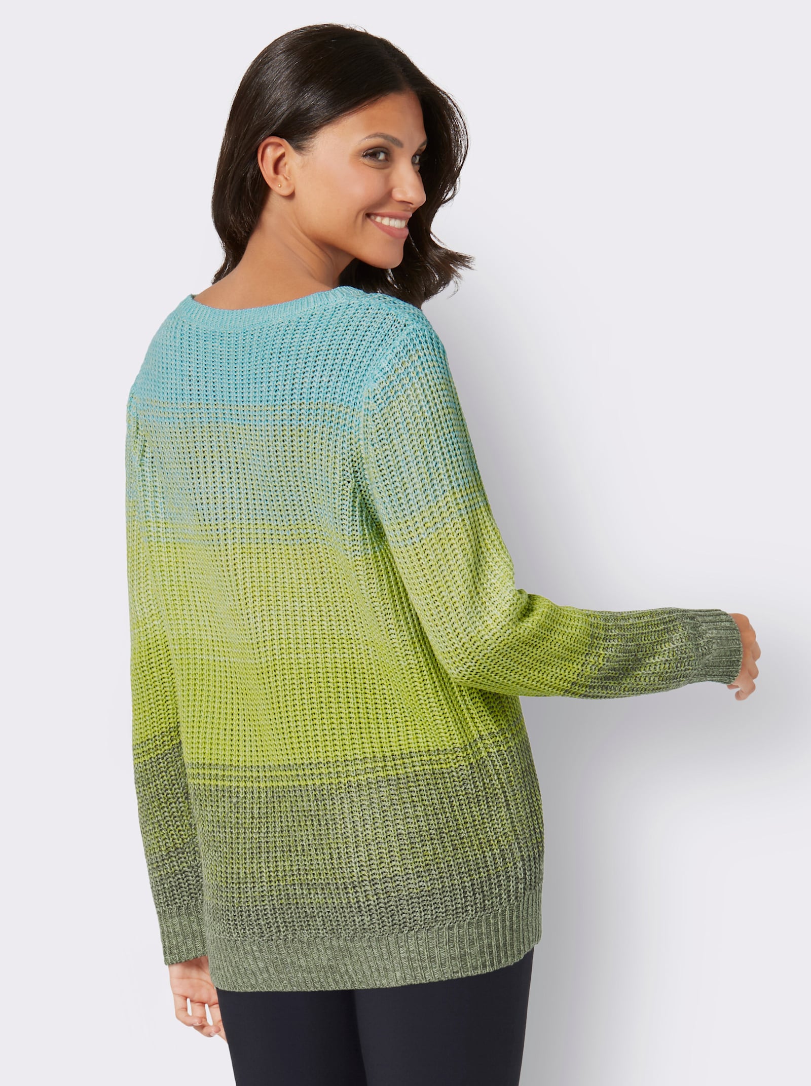 Pullover mit Farbverlauf - reseda-aqua-meliert