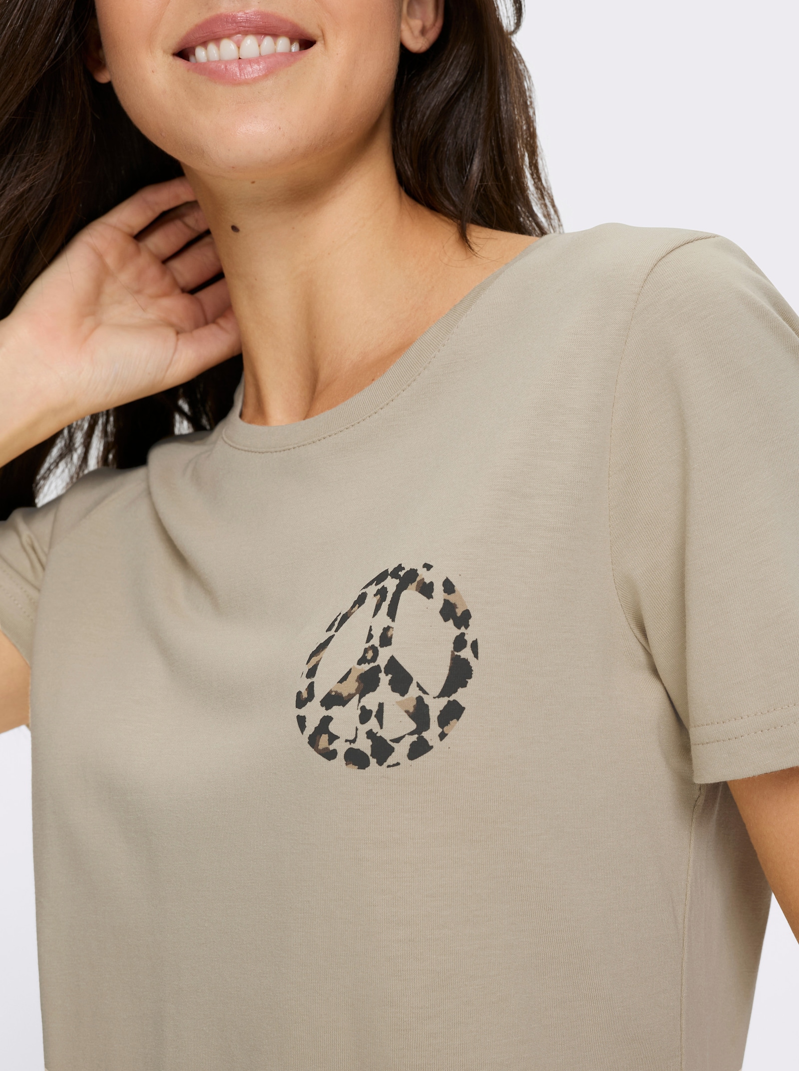 heine Shirt mit Leo-Dessin - sand