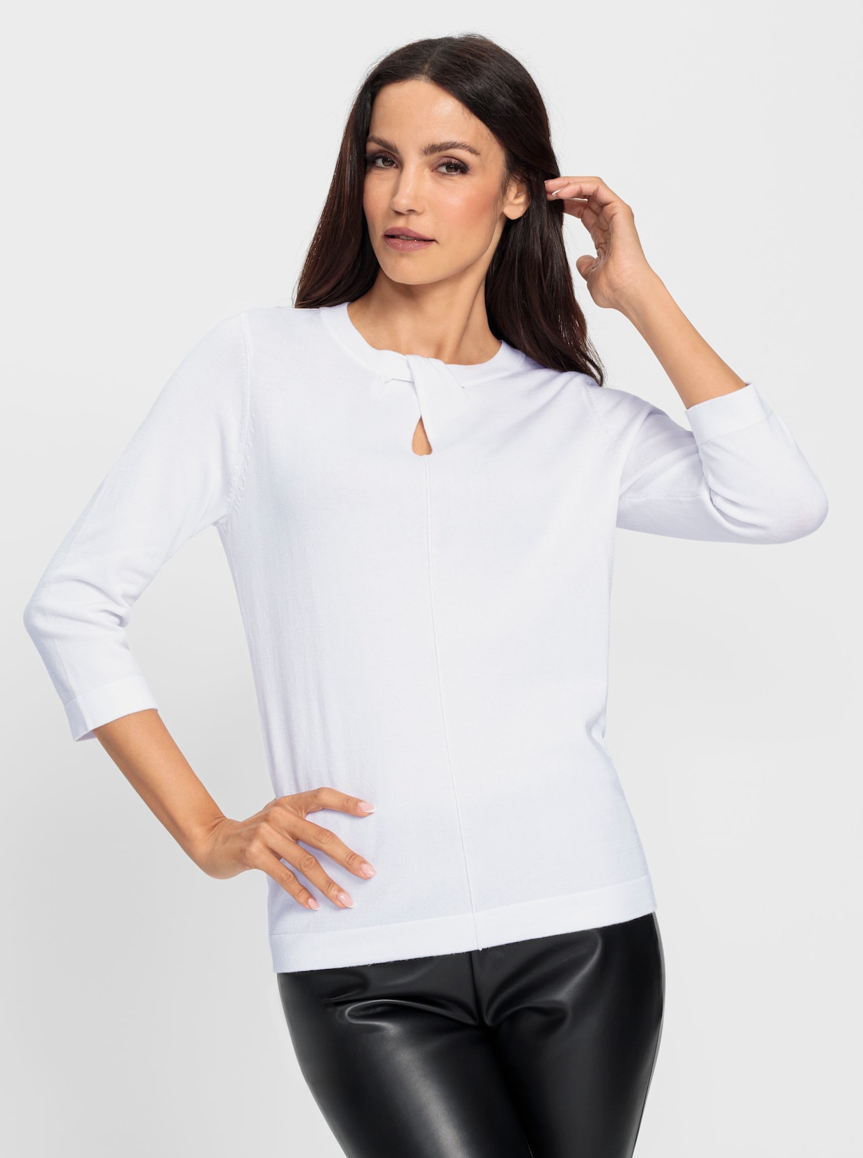 heine Pullover met 3/4-mouwen - wit