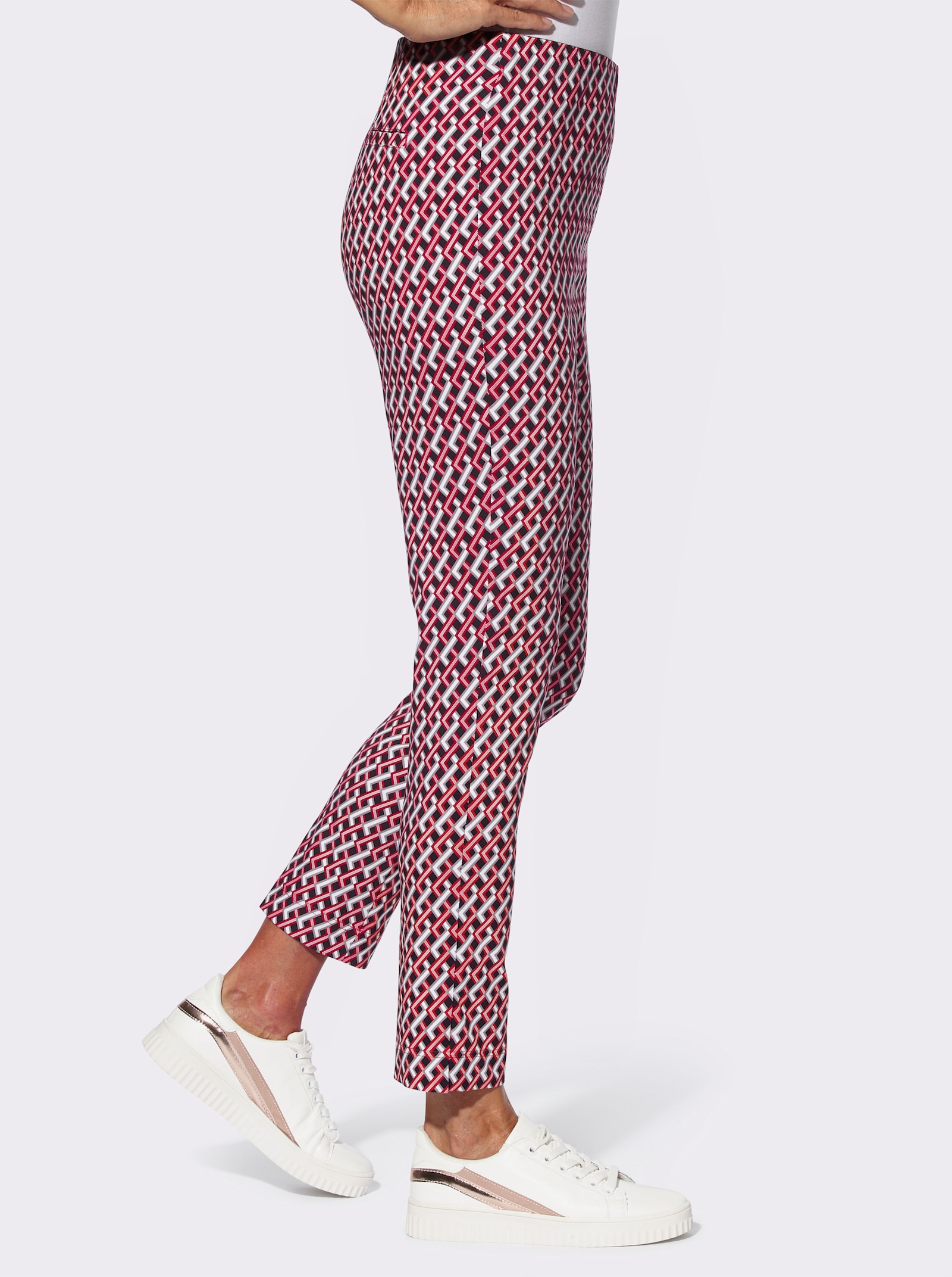 Bengalinhose mit Rundum-Dehnbund - rot-schwarz-bedruckt