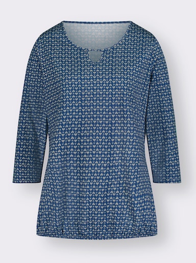 Shirt met 3/4-mouw - jeansblauw/steengrijs bedrukt