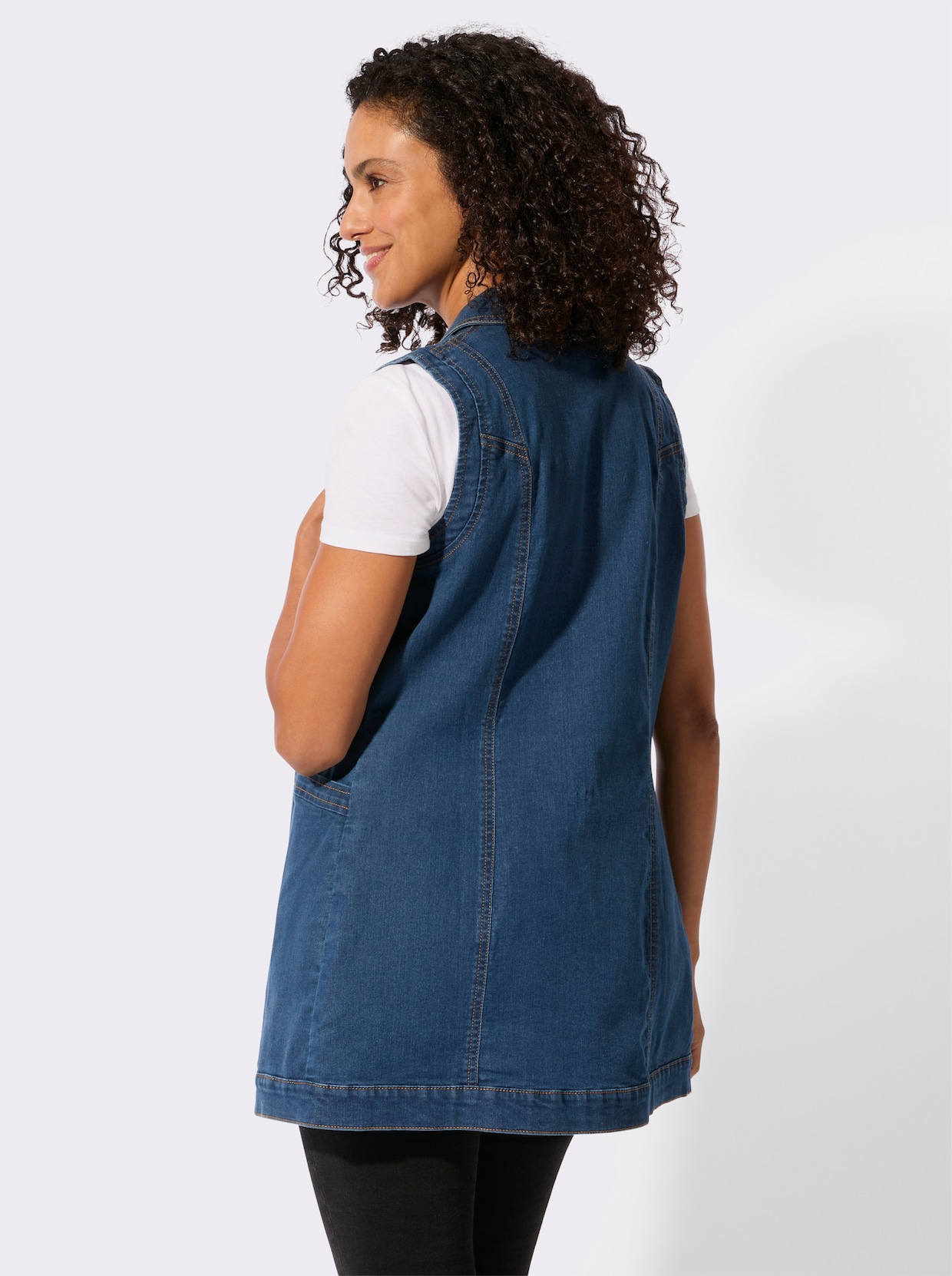 Jeansweste - blue-stone-washed