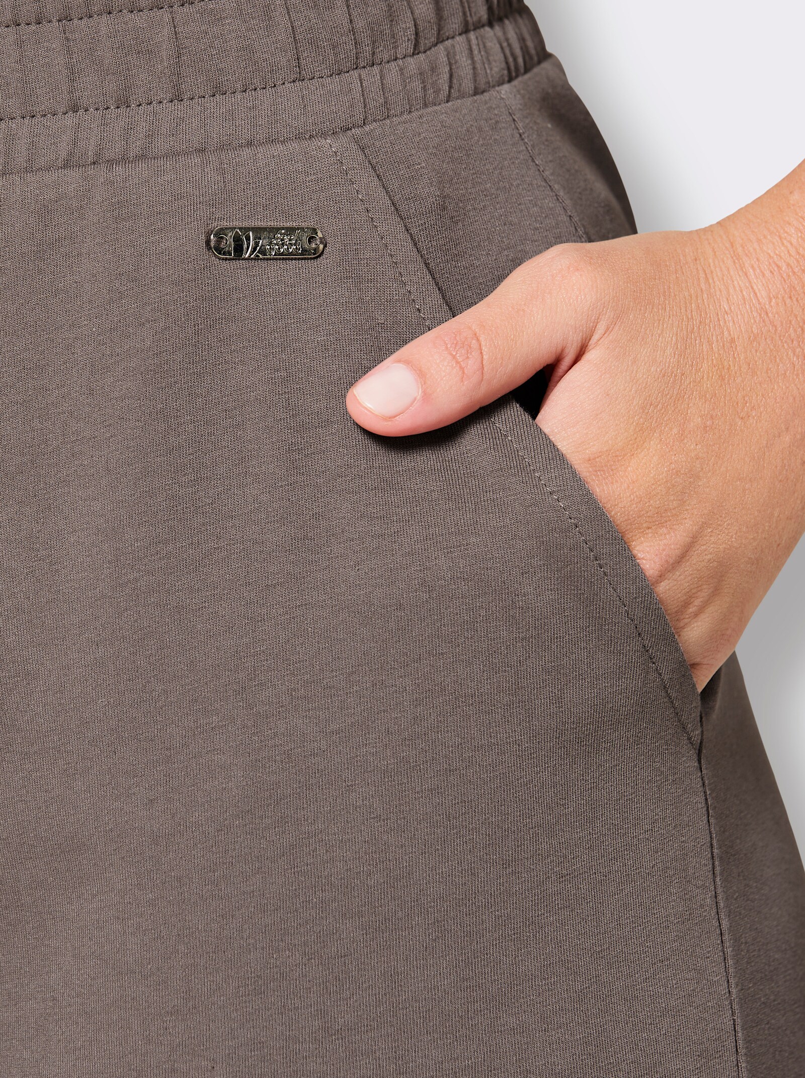 feel good Dehnbund-Hose mit weitem Bein - dunkeltaupe