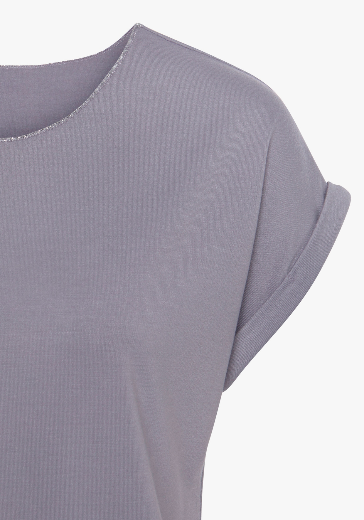 LASCANA Shirt met ronde hals - lila