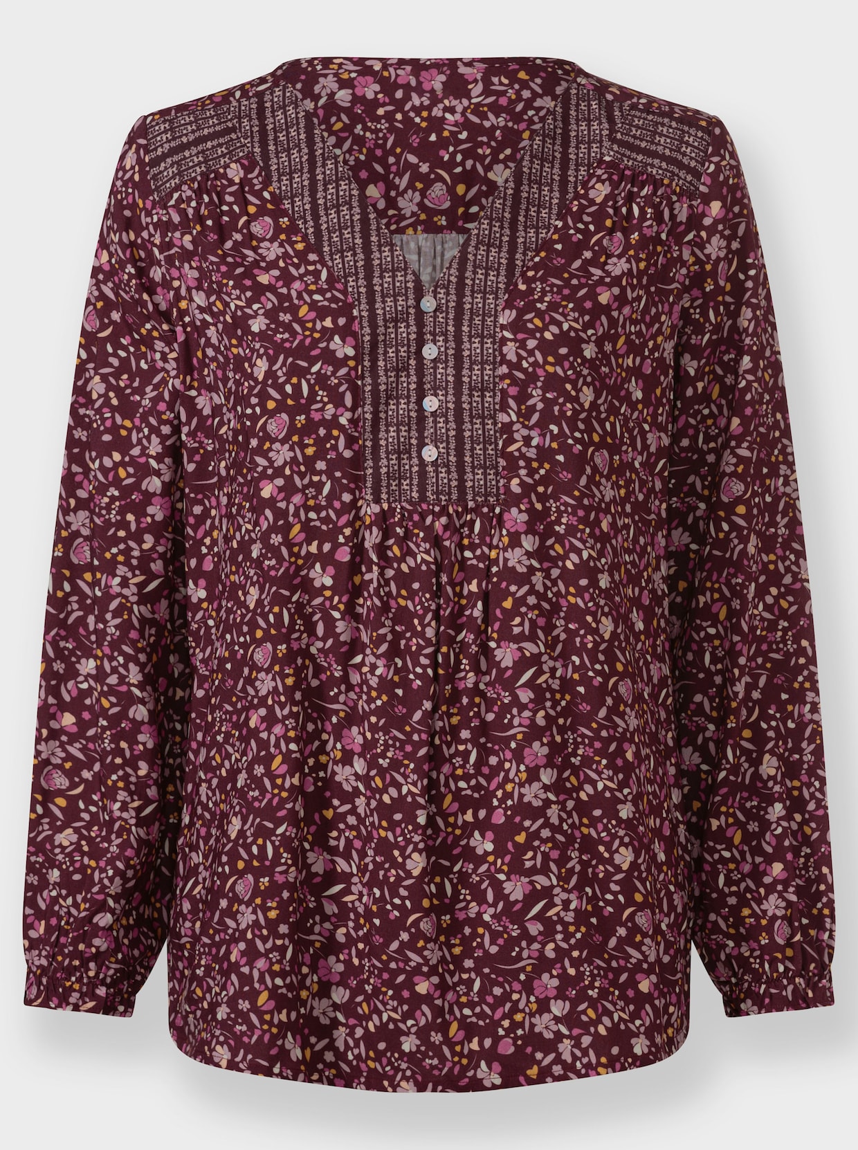 Tunika - burgund-mauve-bedruckt