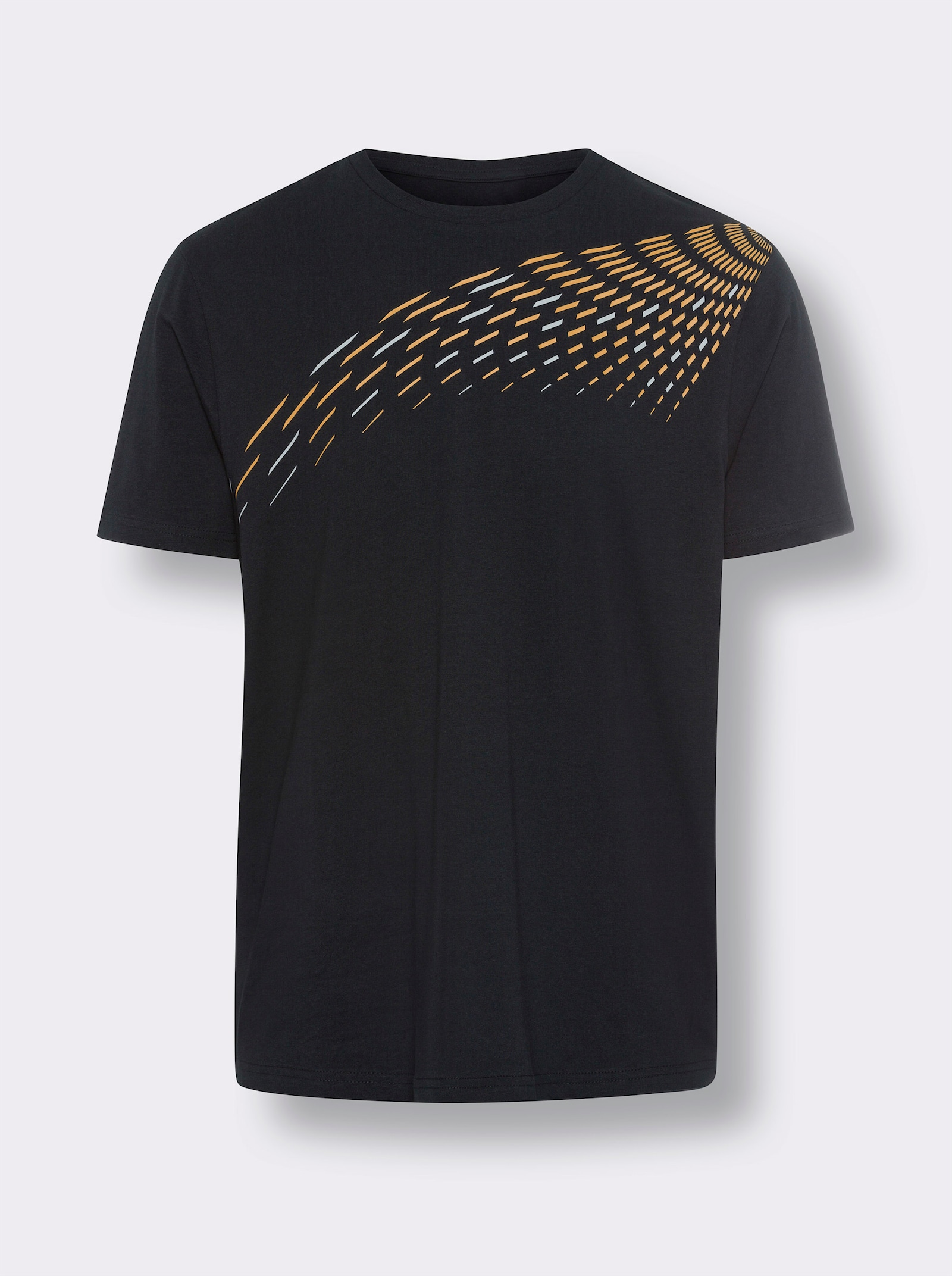 Vrijetijdsshirt van puur katoen - zwart/oker