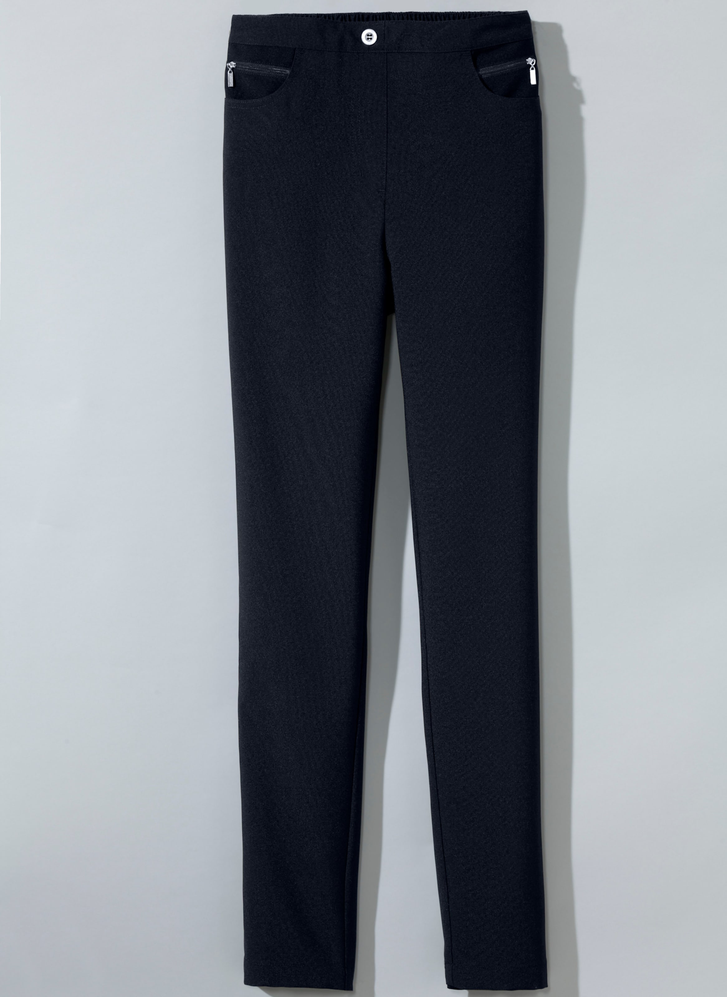 Classic Basics Damen Schwarz Webhose Gr. 48, Normalgrößen, 72% Viskose, 25% Polyamid, 3% Elasthan, Unifarben, Lang, Hosen, Topseller - Bild 2