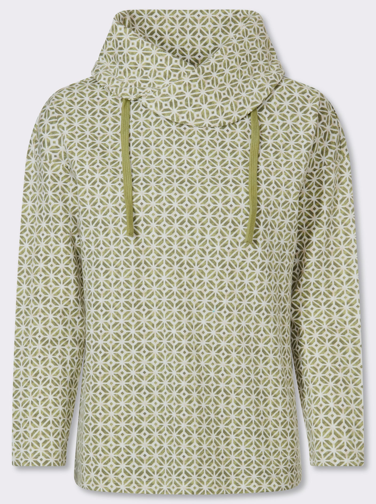 Longsweatshirt mit Kordel - ecru-schilf-bedruckt