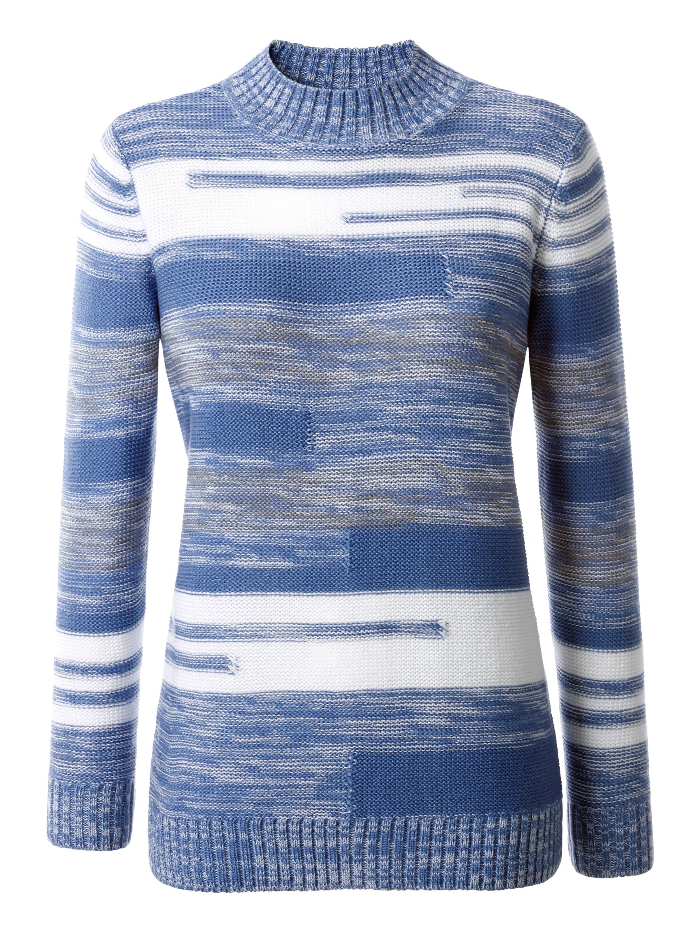 Pullover - blau-meliert