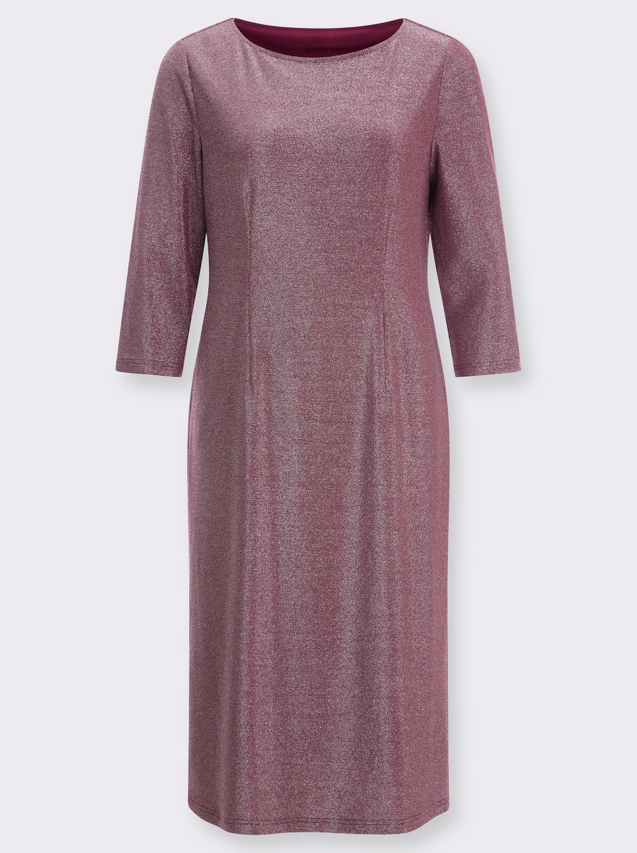 Jersey jurk - bordeaux/zilverkleurig