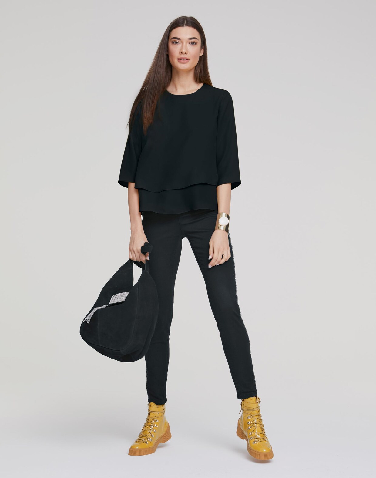 Linea Tesini Bluse - schwarz