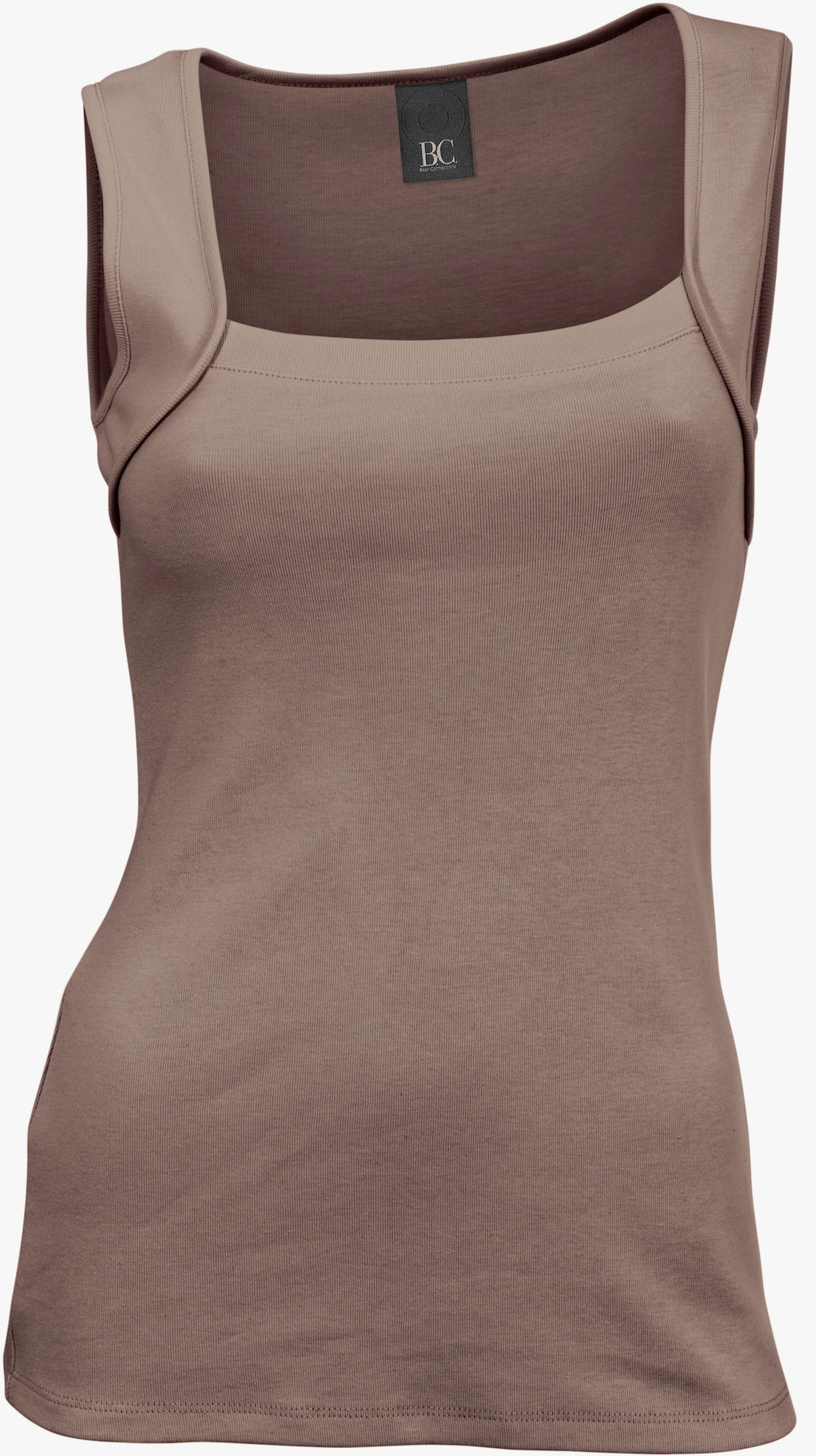 heine Top met vierkante hals - taupe