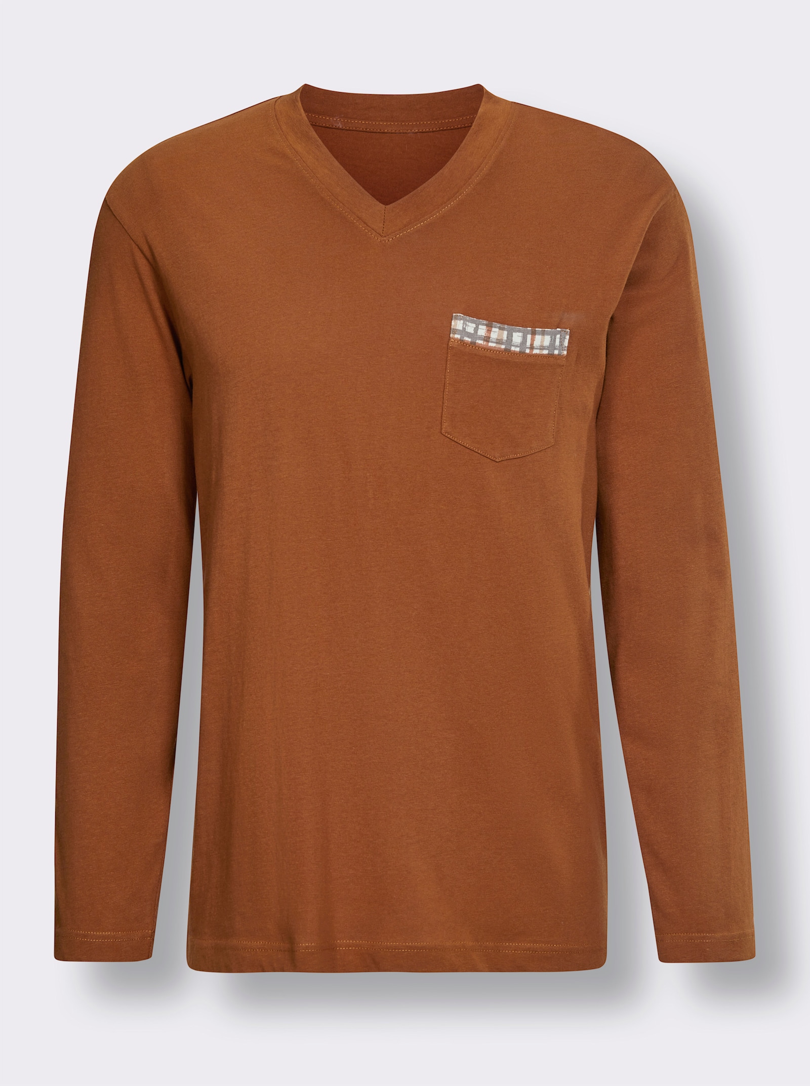 KINGsCLUB Schlafanzüge - cognac-kariert + schilf-kariert