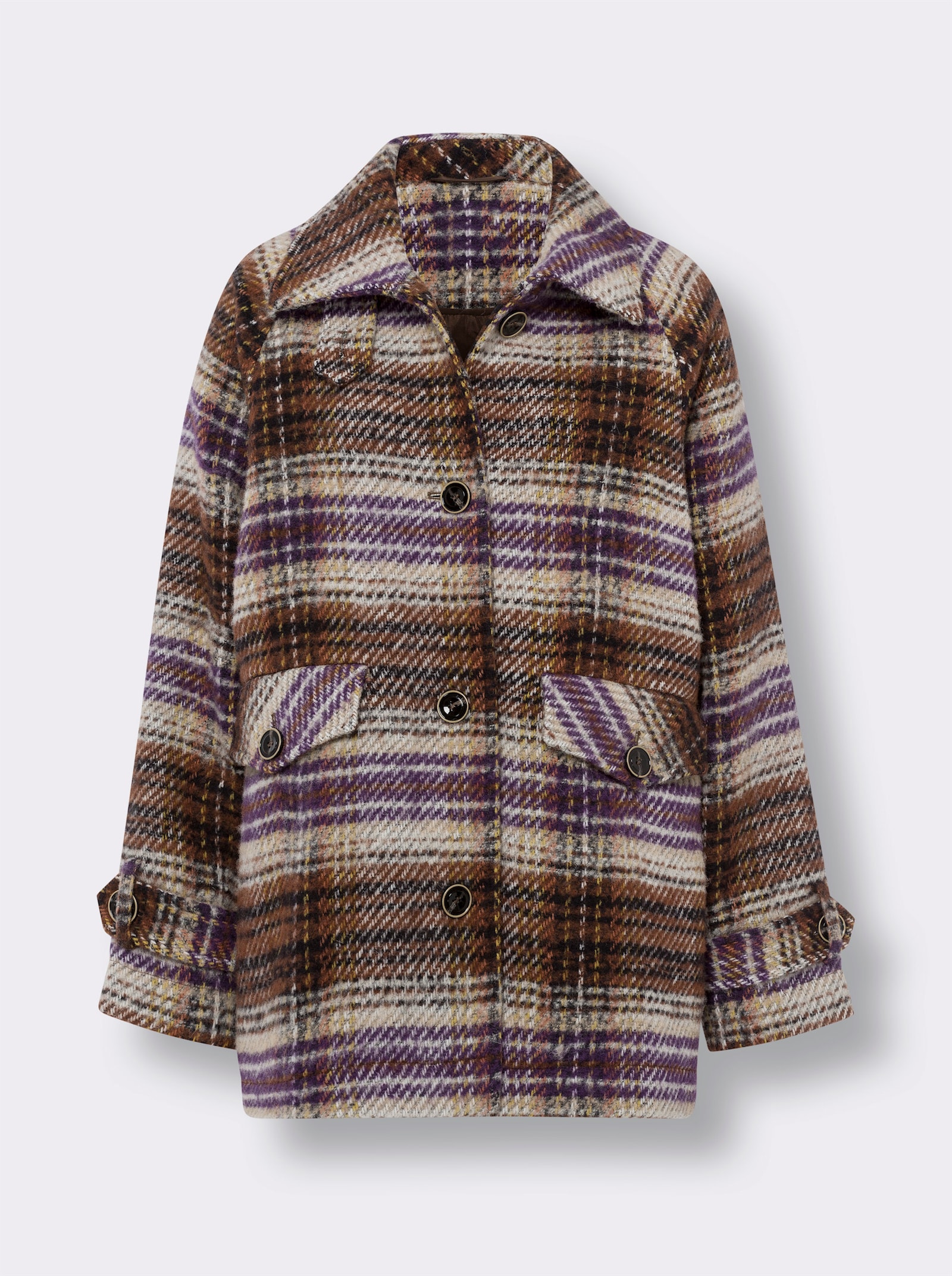 heine Jack met structuurpatroon, wolgehalte - roodbruin/oker gemêleerd