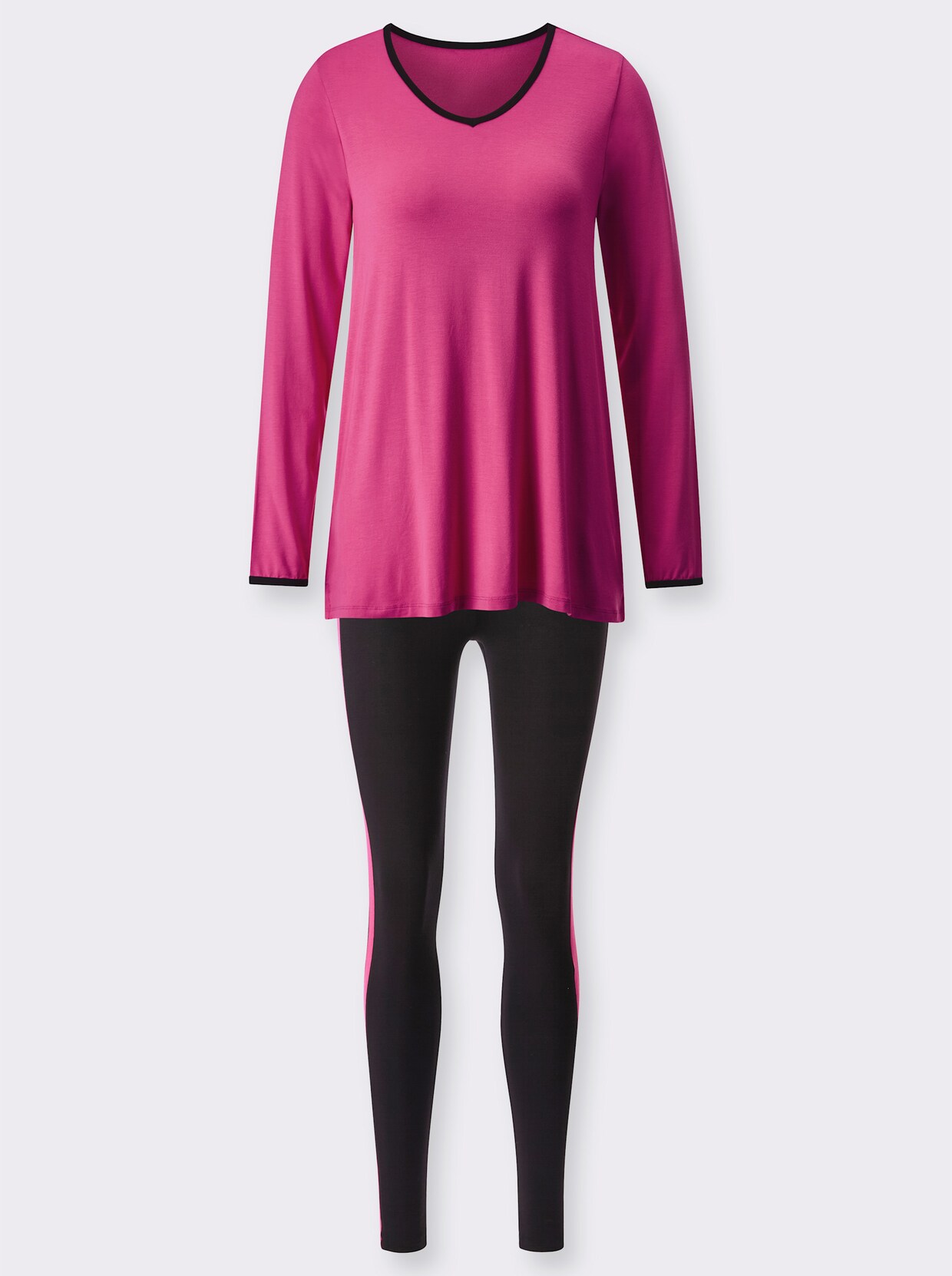 wäschepur Pyjama - fuchsia-noir