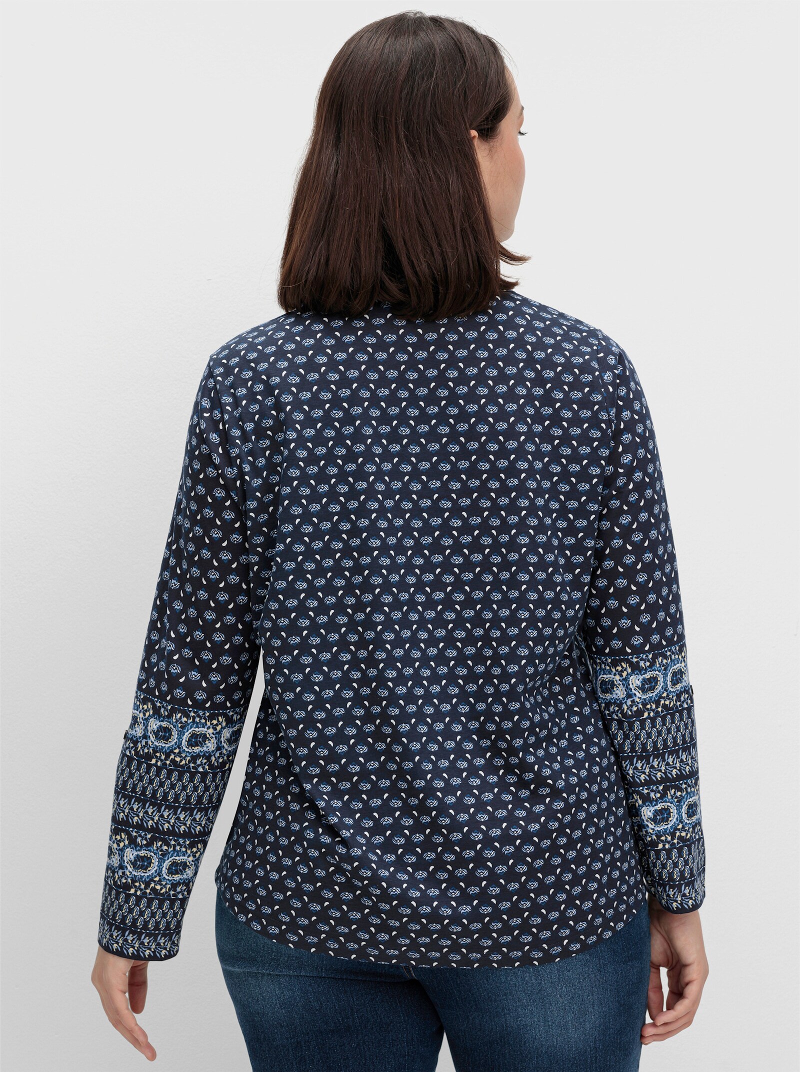 Print-Shirt mit Minimal-Muster - marine-bleu-bedruckt