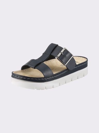 heine Pantolette mit Plateausohle - marine