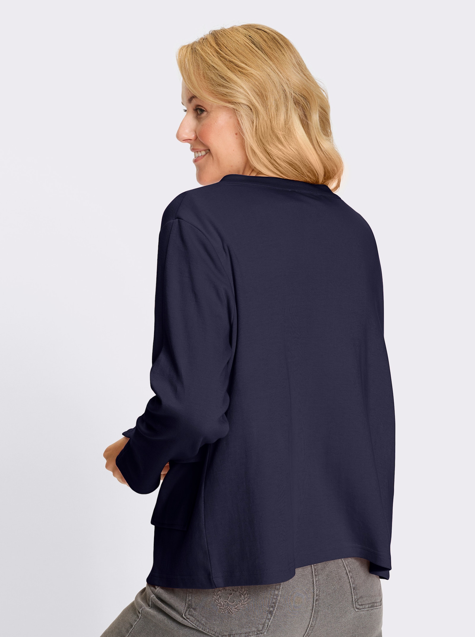 Jerseyblazer mit Brustabnähern - marine