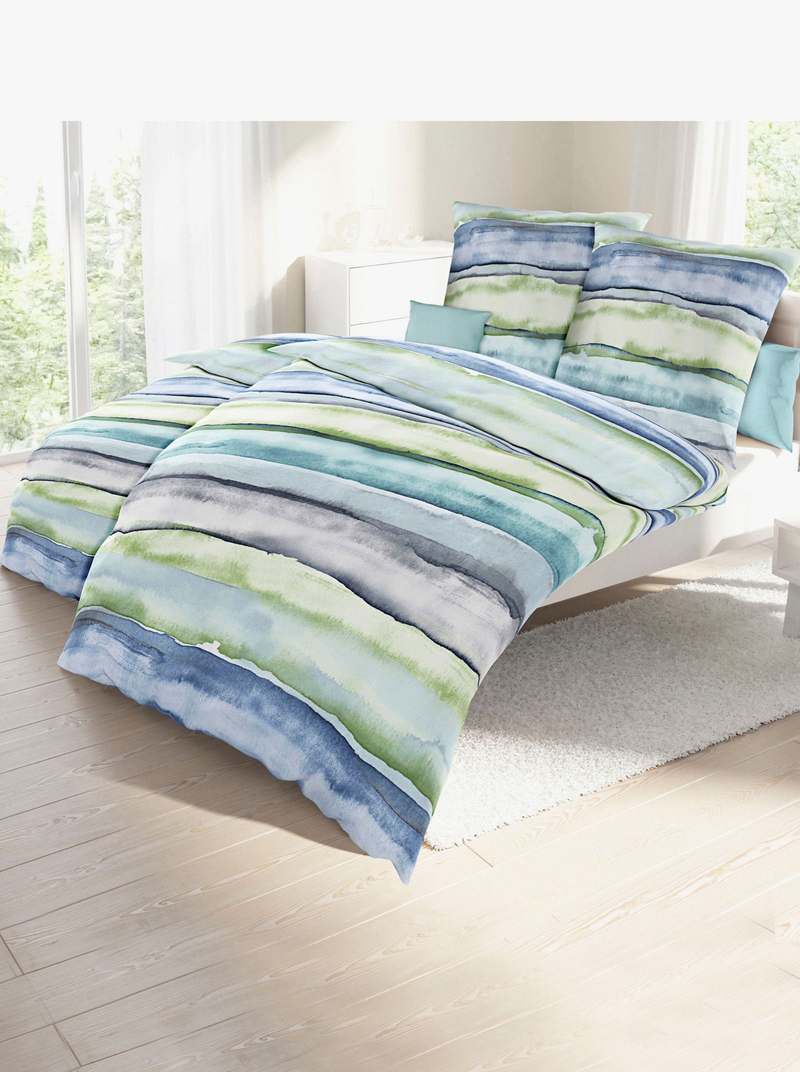 Bierbaum Bedtextiel - blauw gestreept