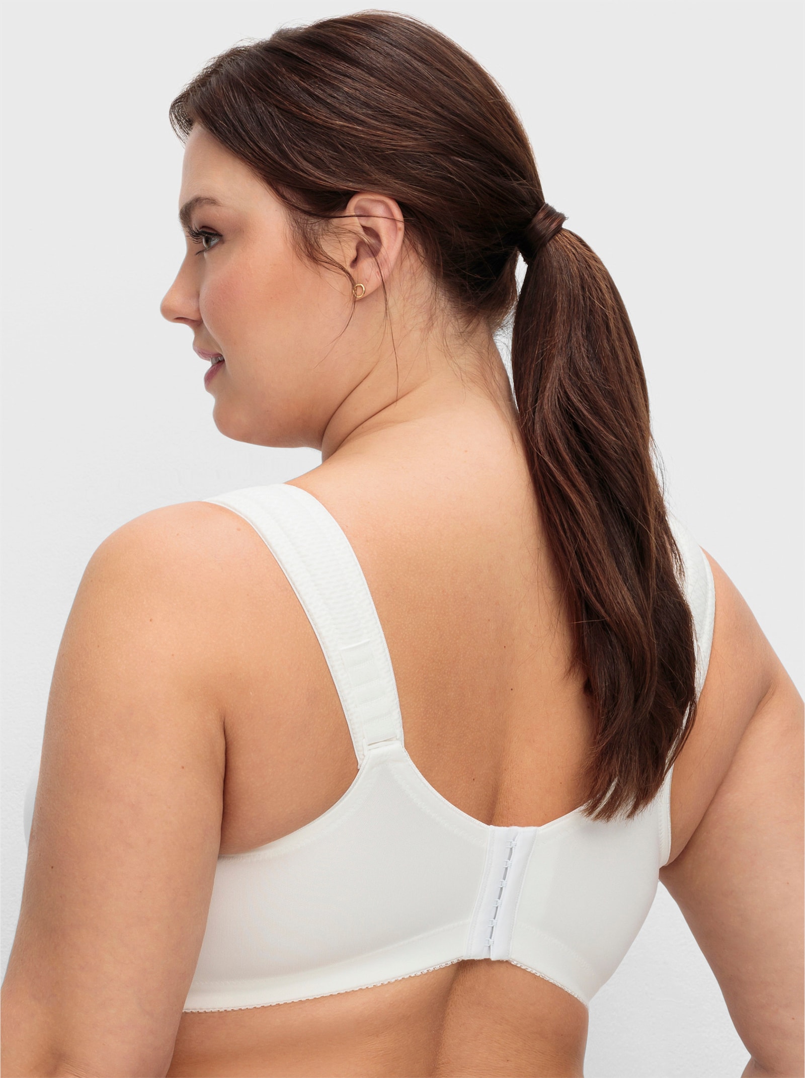 sheego Sport-BH ohne Bügel mit Netzeinsätzen - weiß