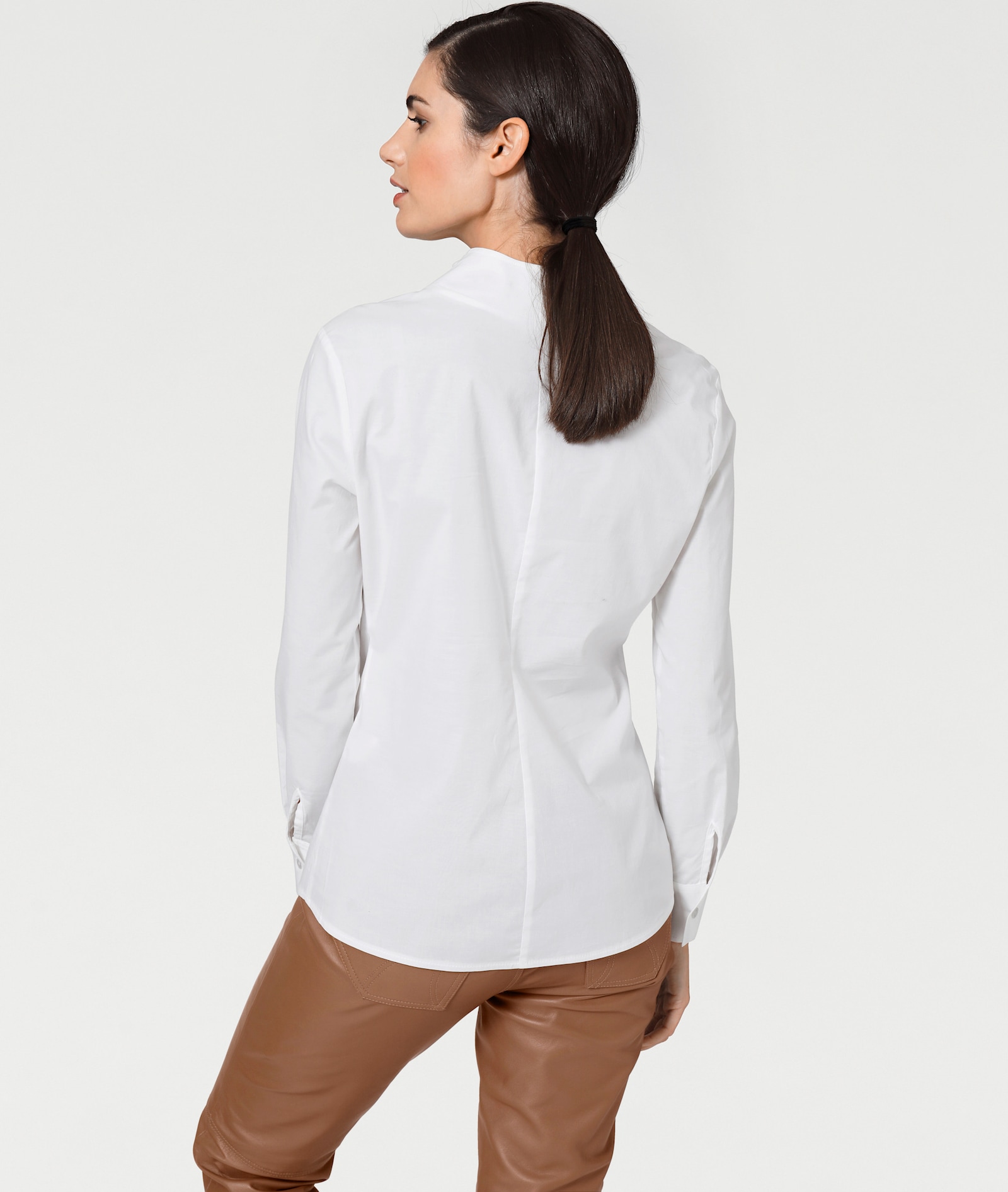 heine Hemdbluse mit Stehkragen - weiß